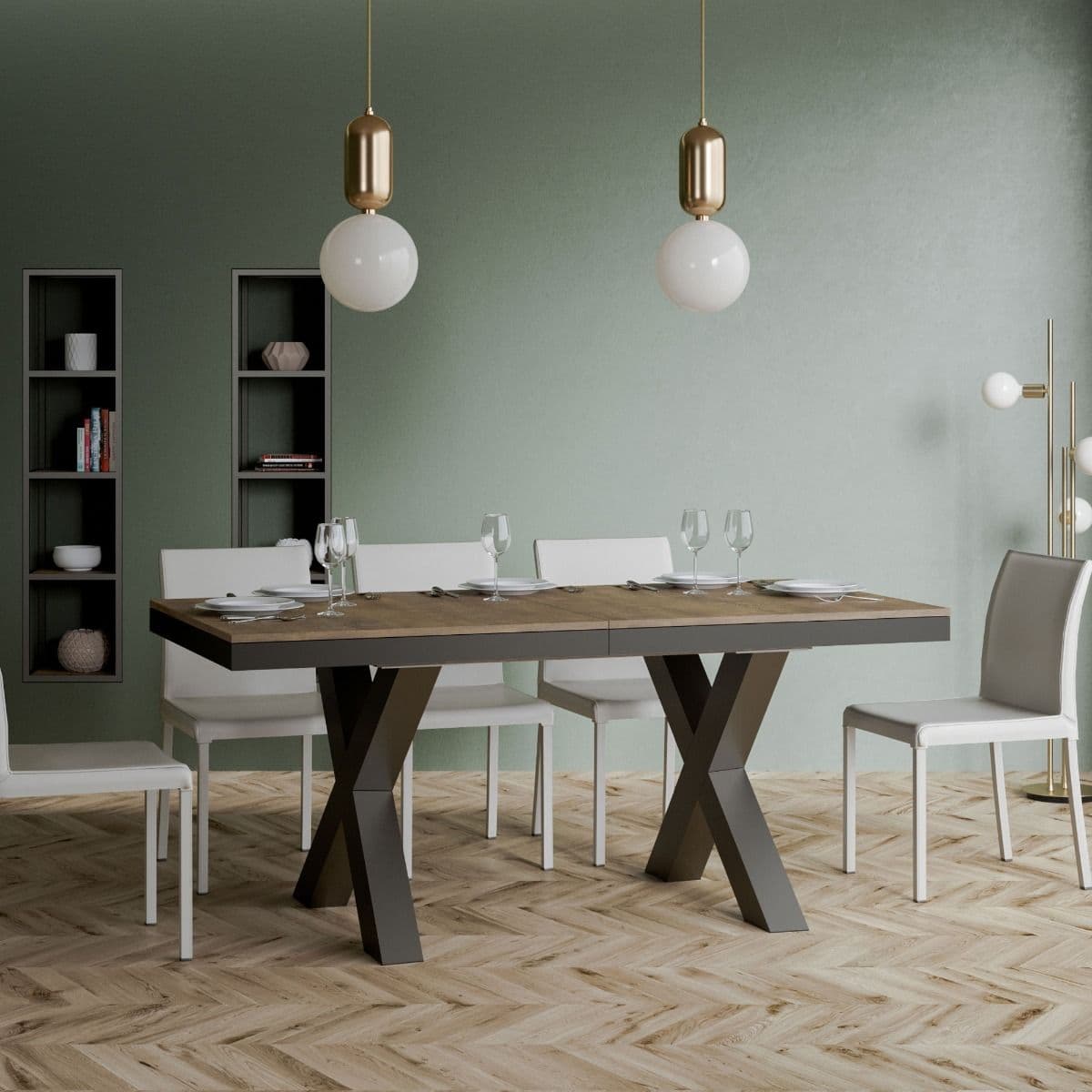 Tavolo "Andria" allungabile in legno per sala da pranzo in Tavoli da sala da pranzo Decor Space - Altamura, commercioVirtuoso.it