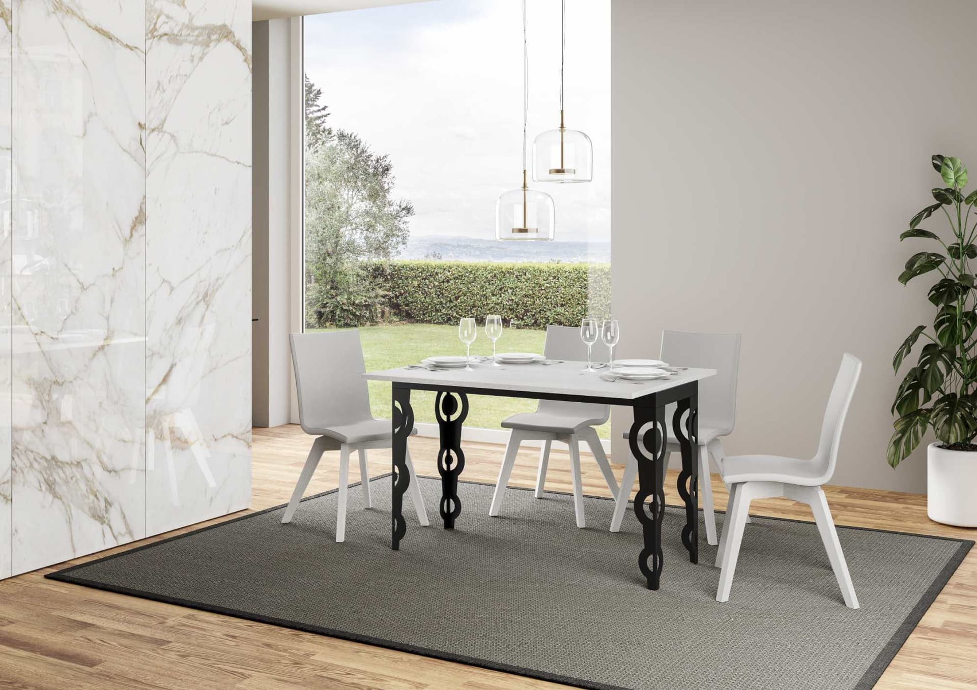 Tavolo "La Spezia" allungabile in legno per sala da pranzo in Tavoli da sala da pranzo Decor Space - Altamura, commercioVirtuoso.it