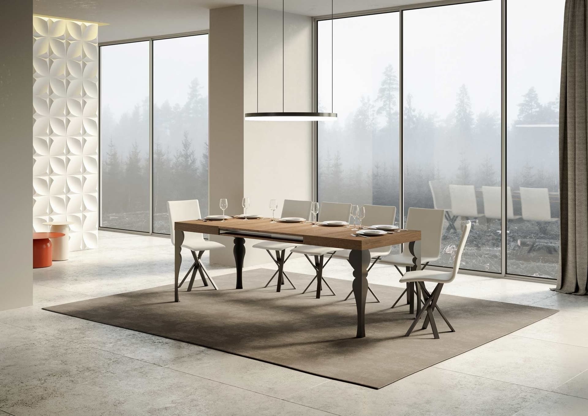 Tavolo "Lecce" allungabile in legno per sala da pranzo in Tavoli da sala da pranzo Decor Space - Altamura, commercioVirtuoso.it