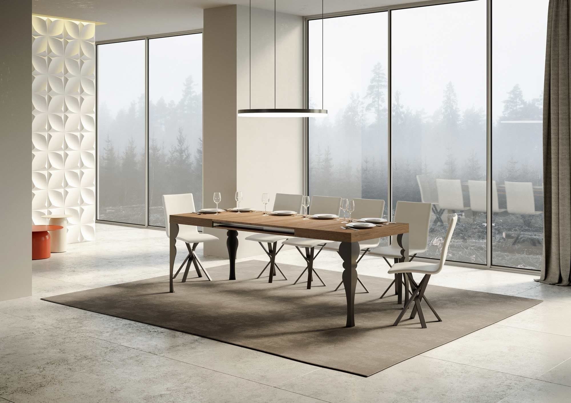 Tavolo "Lecce" allungabile in legno per sala da pranzo in Tavoli da sala da pranzo Decor Space - Altamura, commercioVirtuoso.it