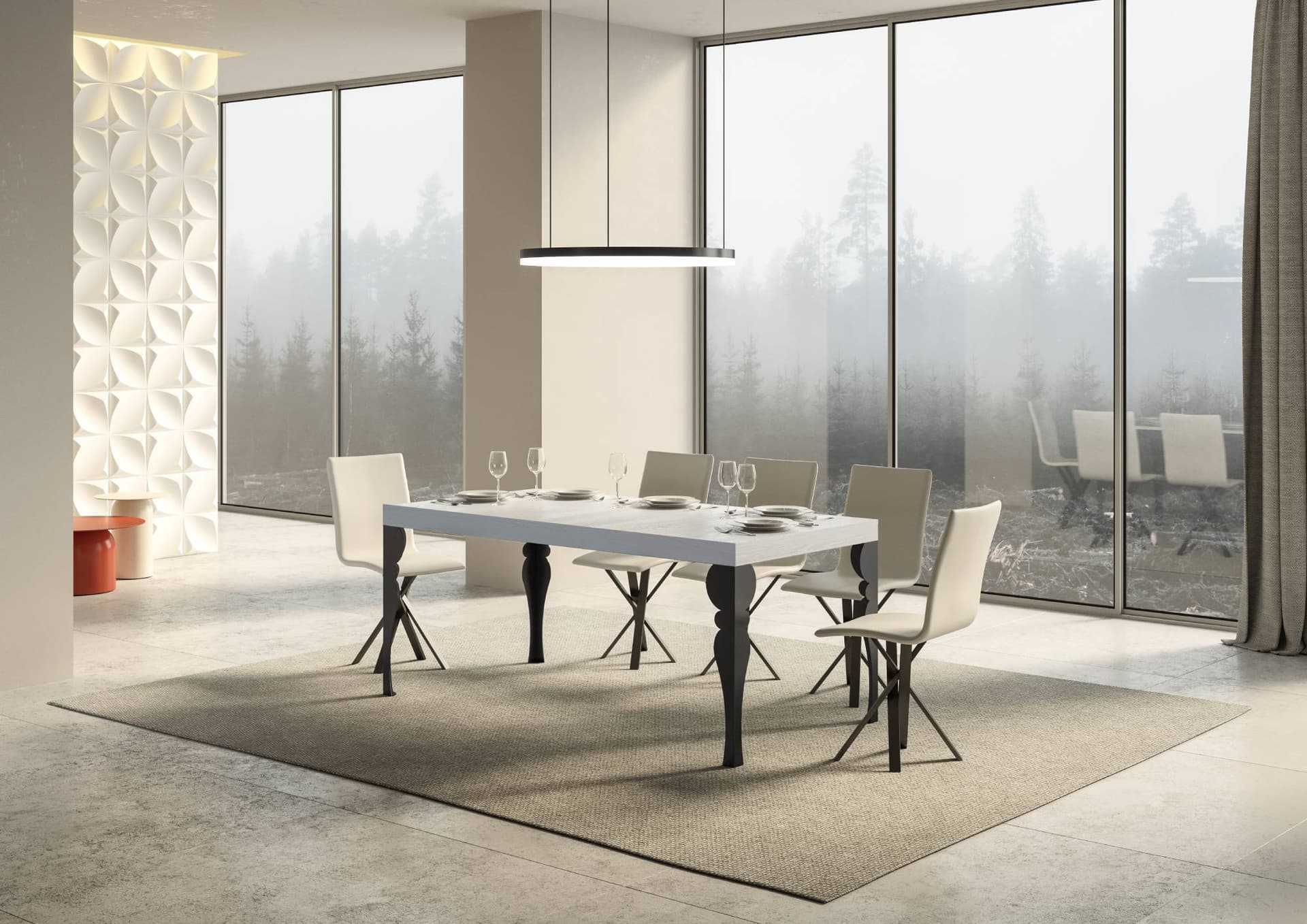 Tavolo "Lecce" allungabile in legno per sala da pranzo in Tavoli da sala da pranzo Decor Space - Altamura, commercioVirtuoso.it