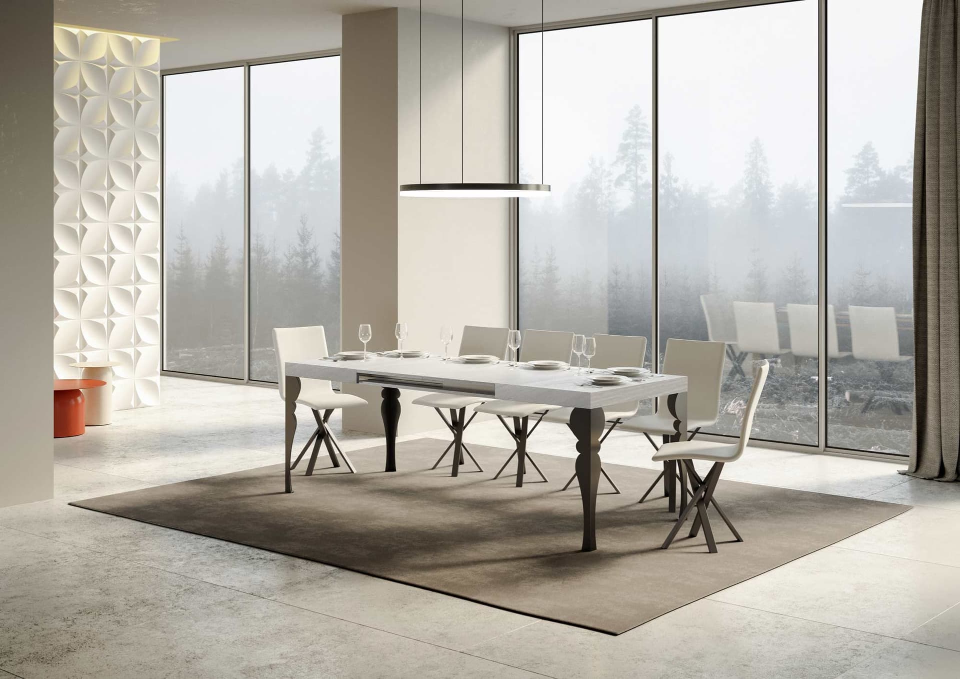 Tavolo "Lecce" allungabile in legno per sala da pranzo in Tavoli da sala da pranzo Decor Space - Altamura, commercioVirtuoso.it