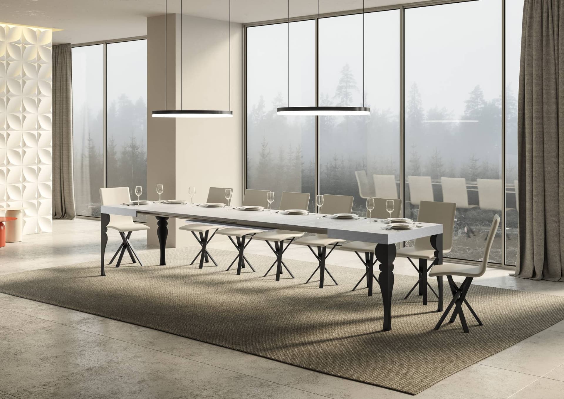 Tavolo "Lecce" allungabile in legno per sala da pranzo in Tavoli da sala da pranzo Decor Space - Altamura, commercioVirtuoso.it