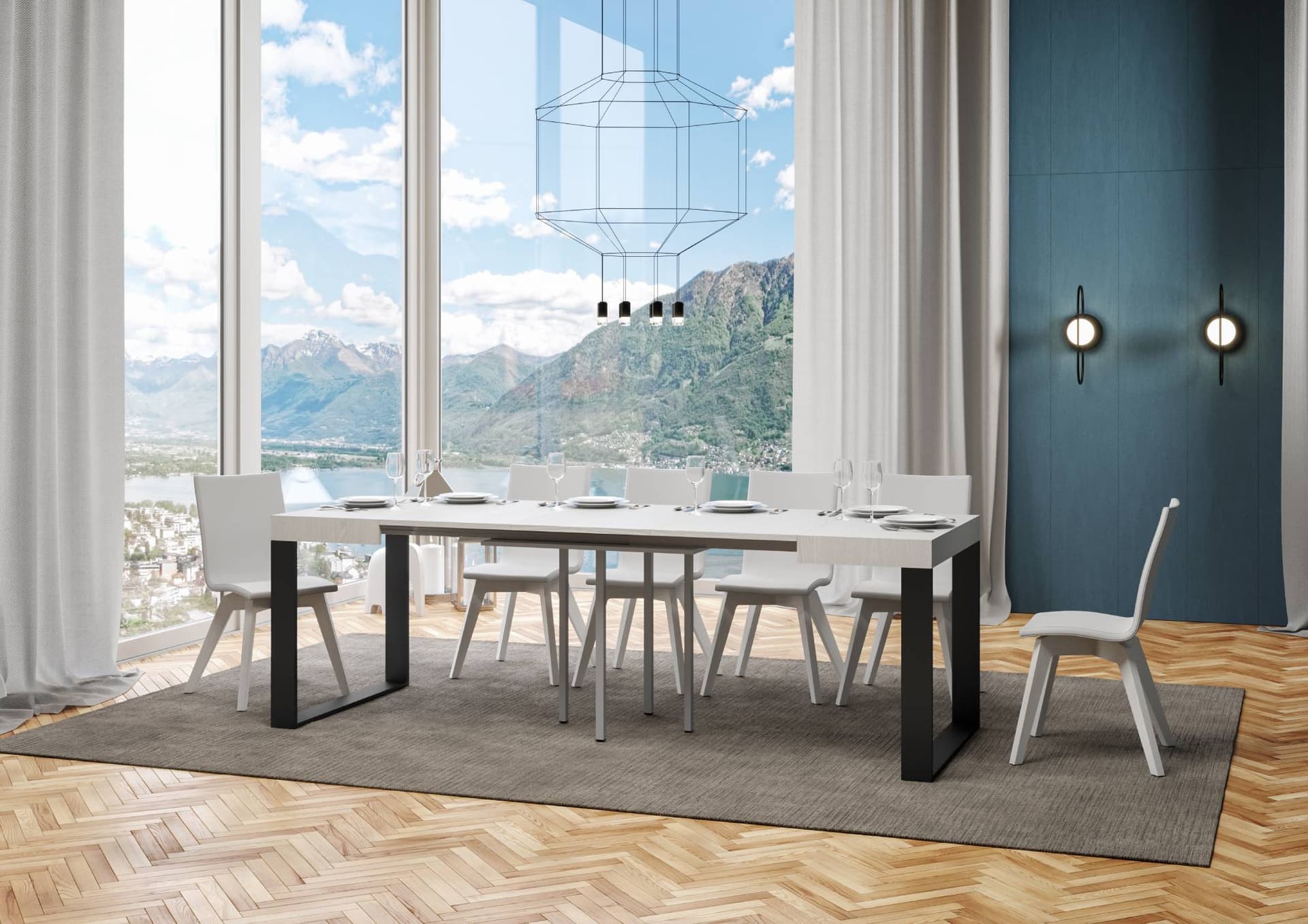 Tavolo "Genova" allungabile in legno per sala da pranzo in Tavoli da sala da pranzo Decor Space - Altamura, commercioVirtuoso.it