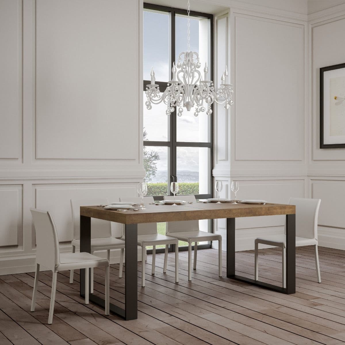 Tavolo "Genova" allungabile in legno per sala da pranzo in Tavoli da sala da pranzo Decor Space - Altamura, commercioVirtuoso.it