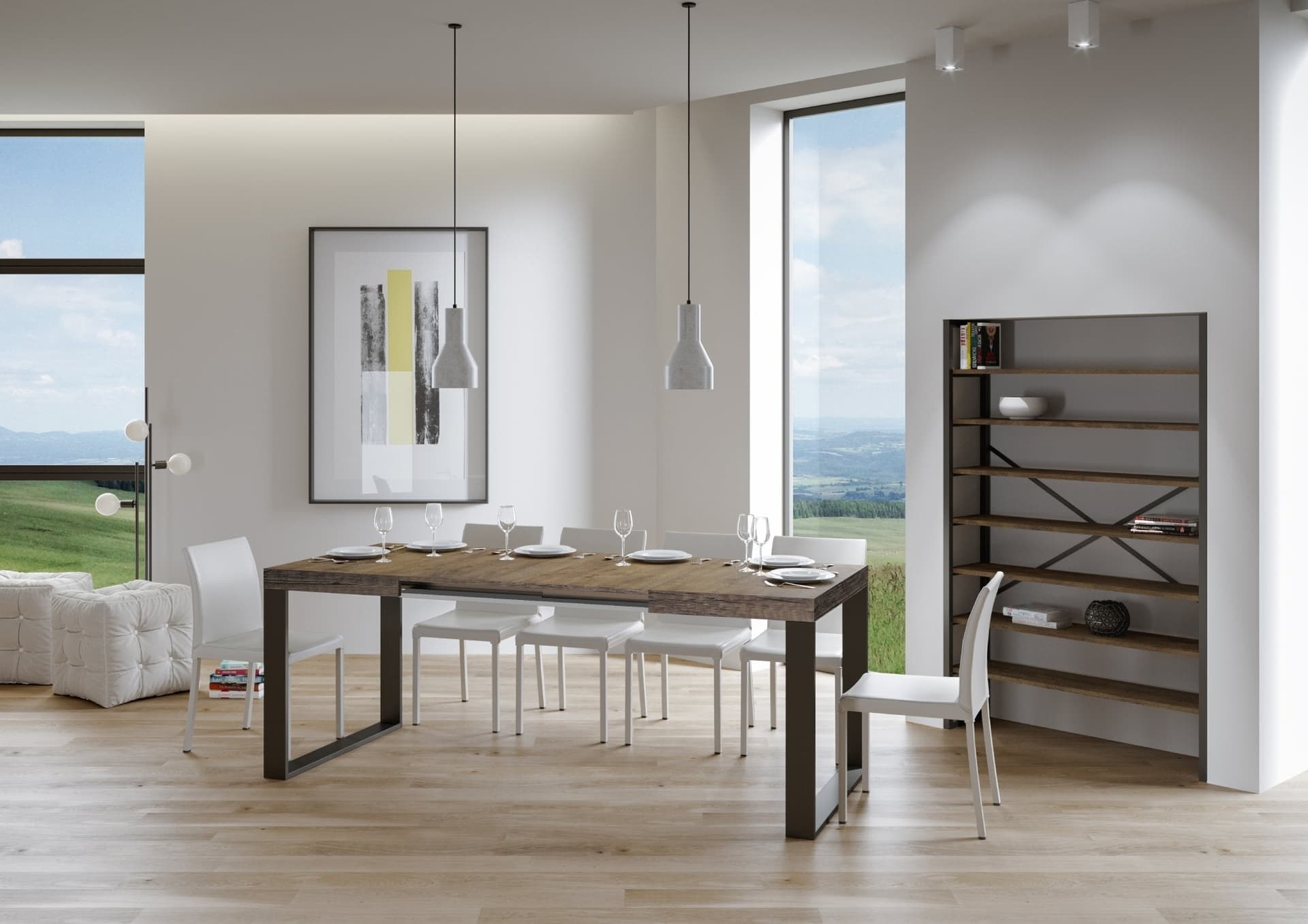 Tavolo "Genova" allungabile in legno per sala da pranzo in Tavoli da sala da pranzo Decor Space - Altamura, commercioVirtuoso.it