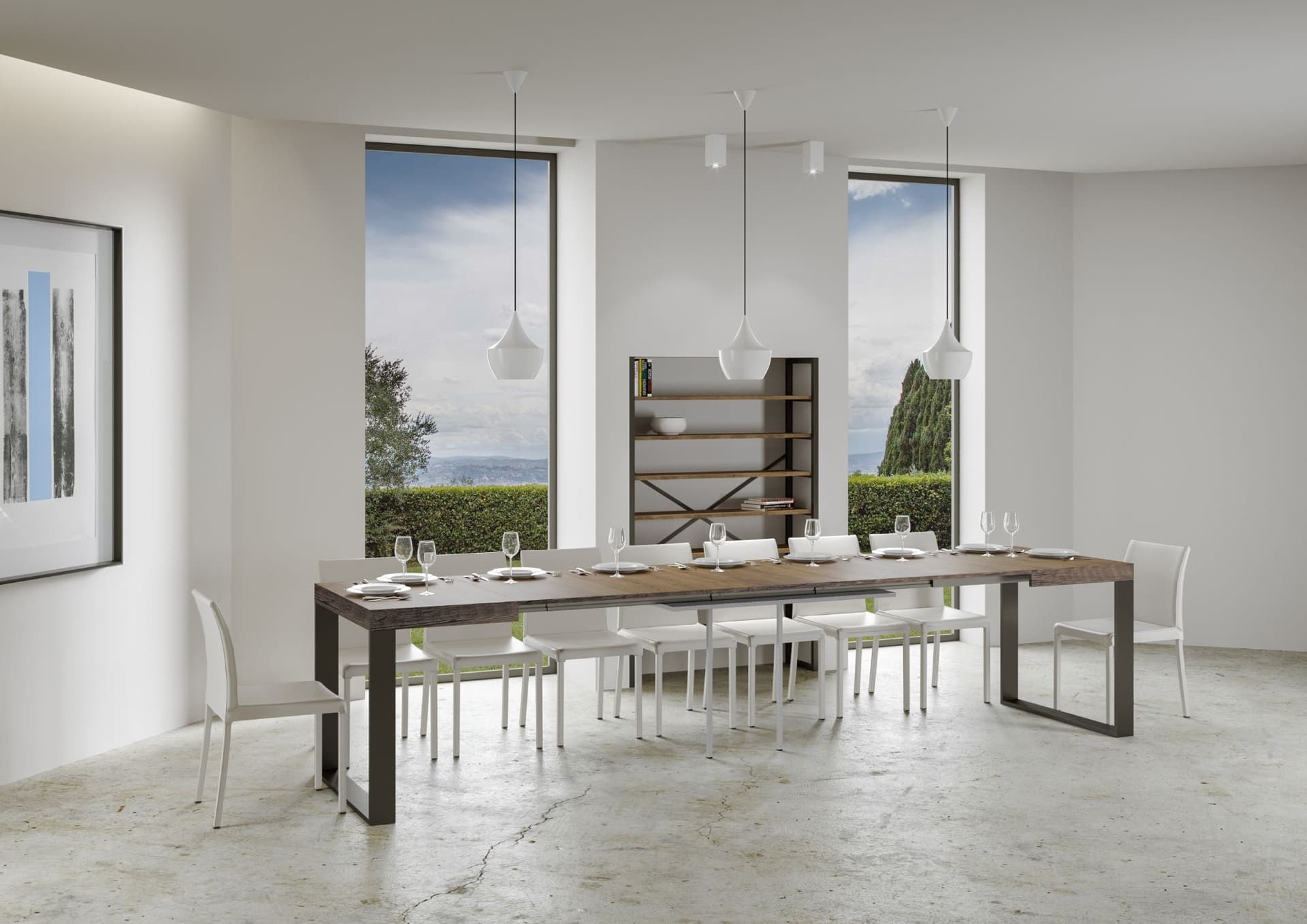Tavolo "Genova" allungabile in legno per sala da pranzo in Tavoli da sala da pranzo Decor Space - Altamura, commercioVirtuoso.it