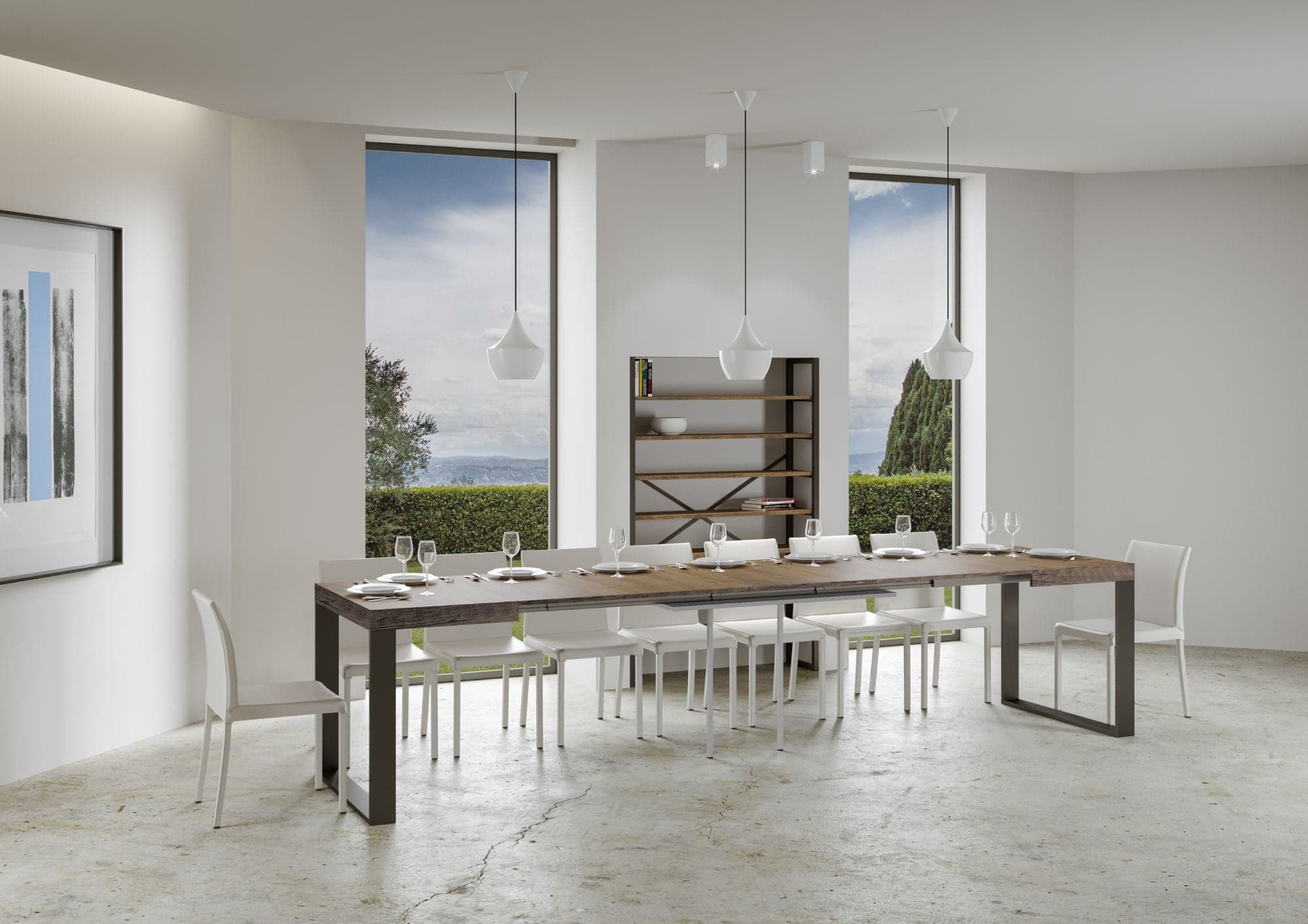 Tavolo "Genova" allungabile in legno per sala da pranzo in Tavoli da sala da pranzo Decor Space - Altamura, commercioVirtuoso.it