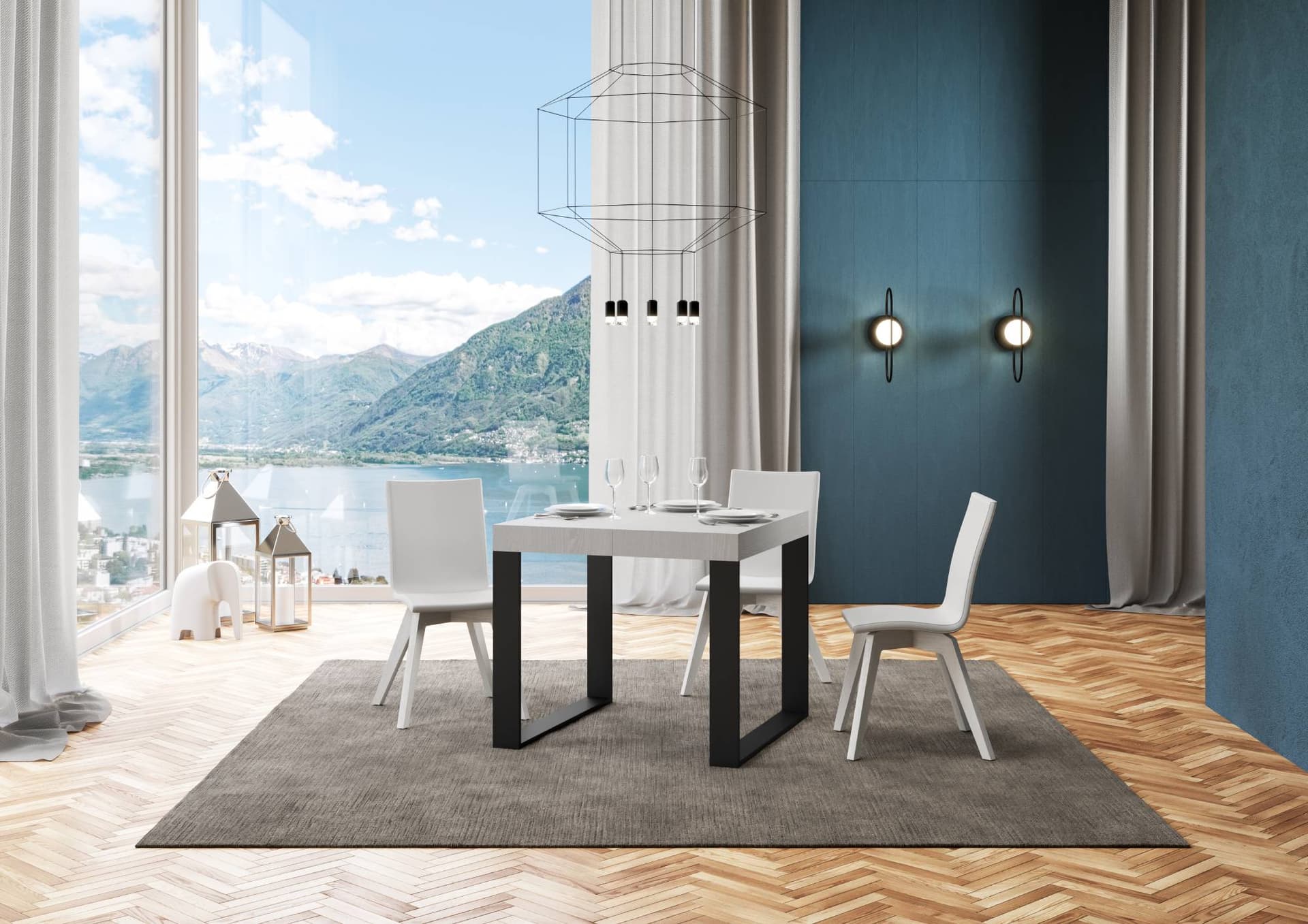 Tavolo "Genova" allungabile in legno per sala da pranzo in Tavoli da sala da pranzo Decor Space - Altamura, commercioVirtuoso.it