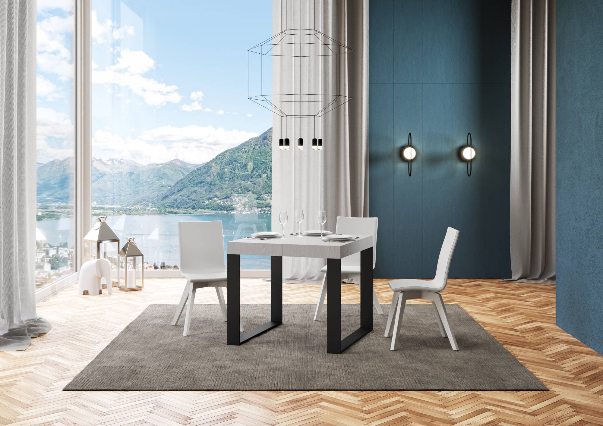 Tavolo "Genova" allungabile in legno per sala da pranzo in Tavoli da sala da pranzo Decor Space - Altamura, commercioVirtuoso.it