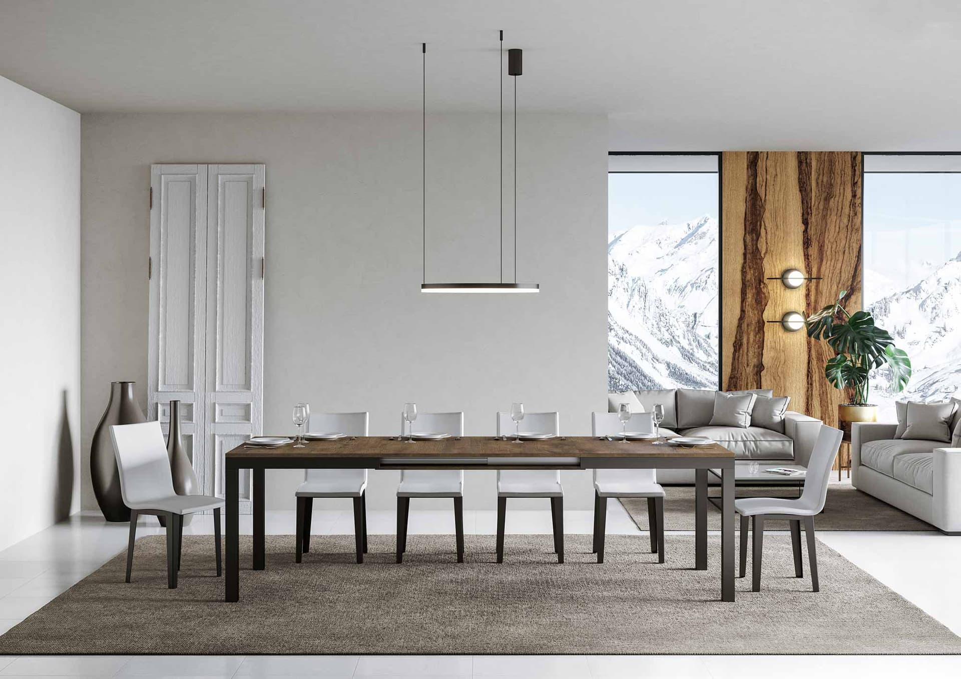 Tavolo "Catanzaro" allungabile in legno per sala da pranzo in Tavoli da sala da pranzo Decor Space - Altamura, commercioVirtuoso.it