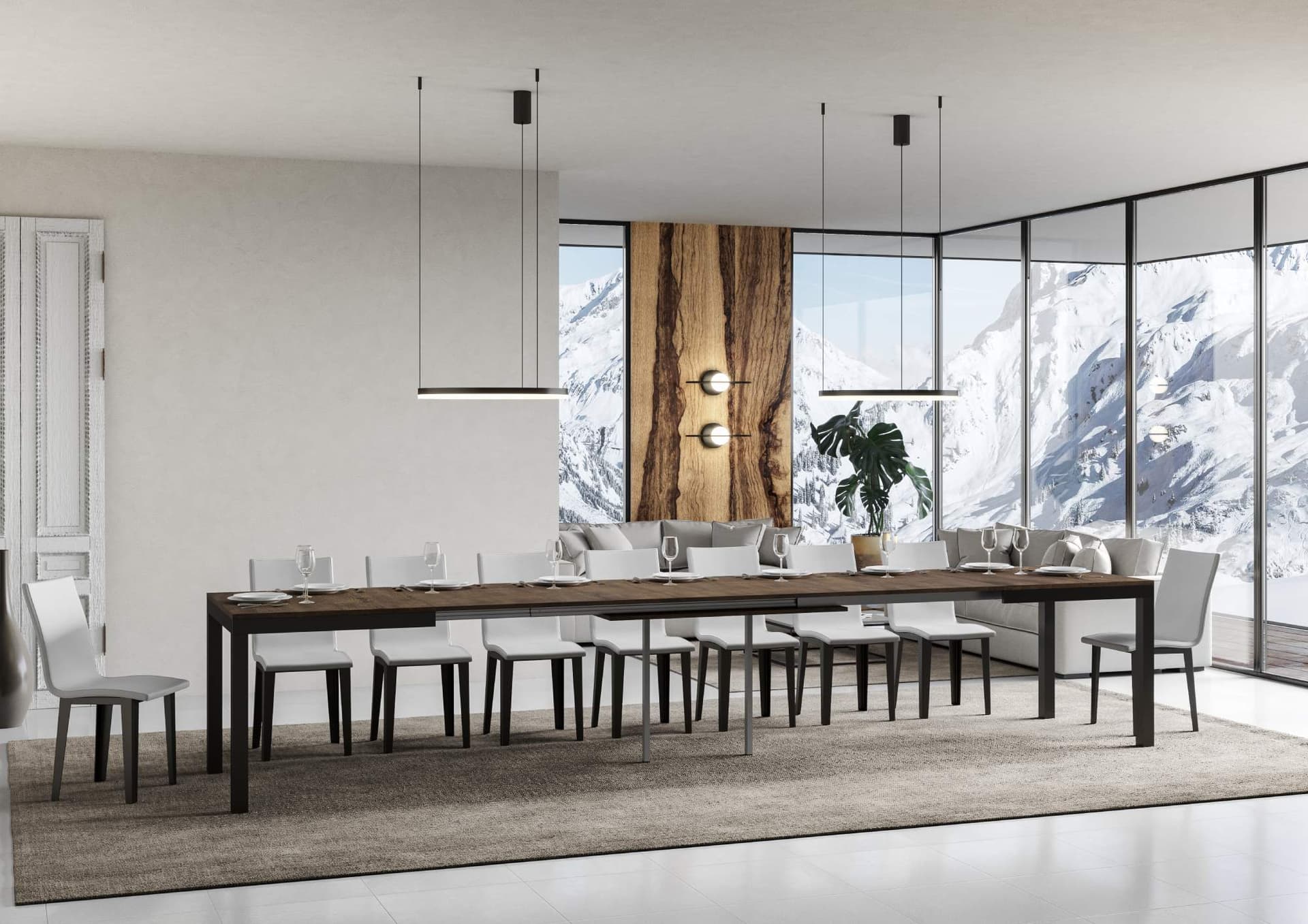 Tavolo "Catanzaro" allungabile in legno per sala da pranzo in Tavoli da sala da pranzo Decor Space - Altamura, commercioVirtuoso.it