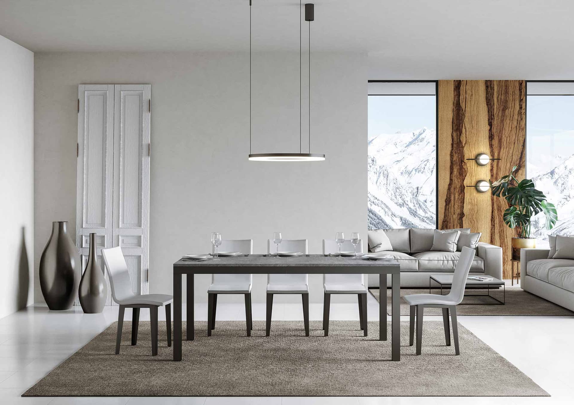 Tavolo "Catanzaro" allungabile in legno per sala da pranzo in Tavoli da sala da pranzo Decor Space - Altamura, commercioVirtuoso.it