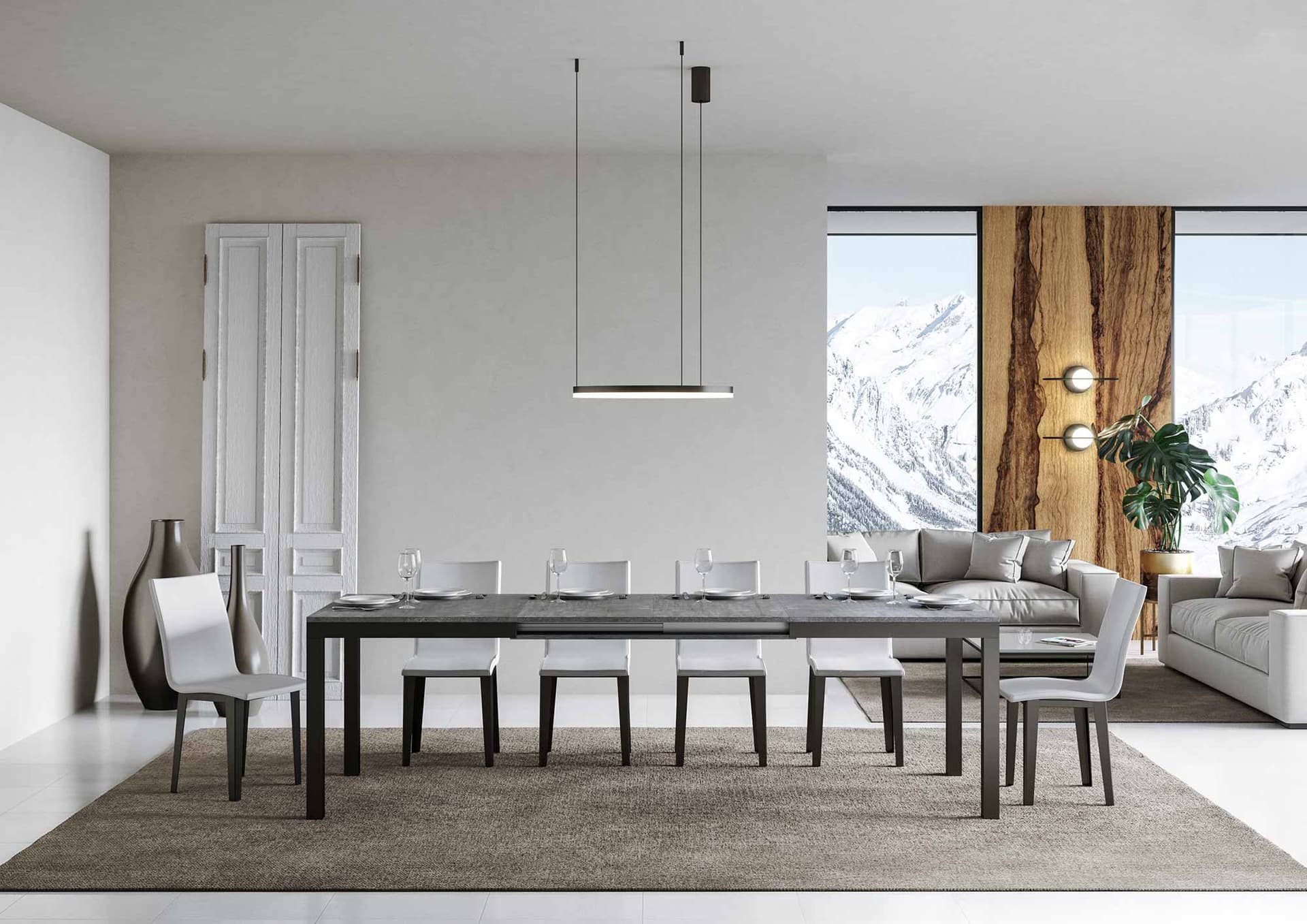 Tavolo "Catanzaro" allungabile in legno per sala da pranzo in Tavoli da sala da pranzo Decor Space - Altamura, commercioVirtuoso.it