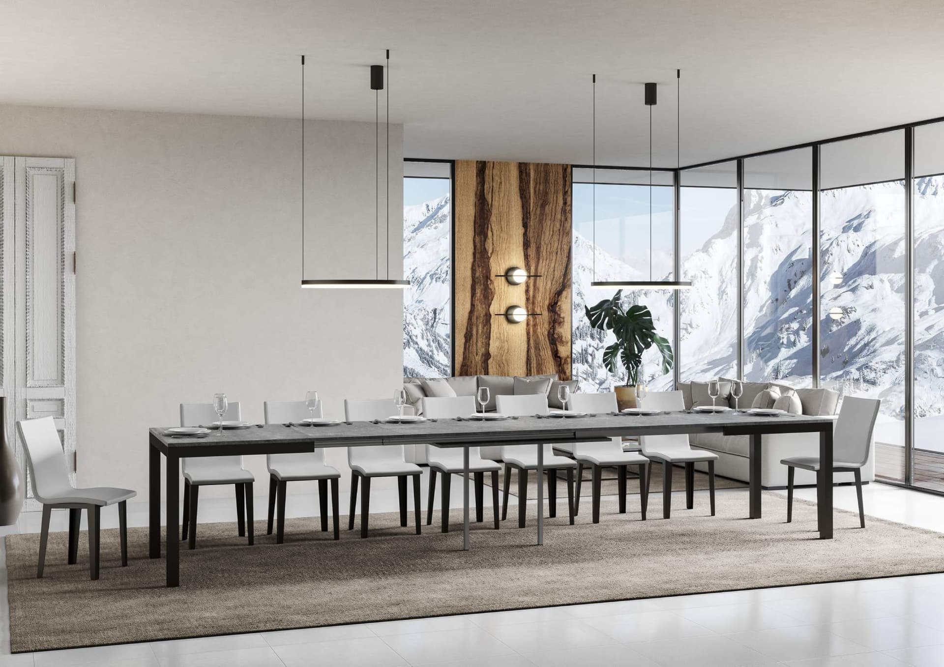 Tavolo "Catanzaro" allungabile in legno per sala da pranzo in Tavoli da sala da pranzo Decor Space - Altamura, commercioVirtuoso.it