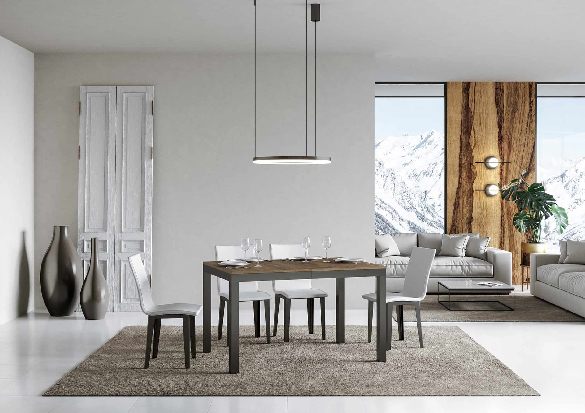 Tavolo "Catanzaro" allungabile in legno per sala da pranzo in Tavoli da sala da pranzo Decor Space - Altamura, commercioVirtuoso.it