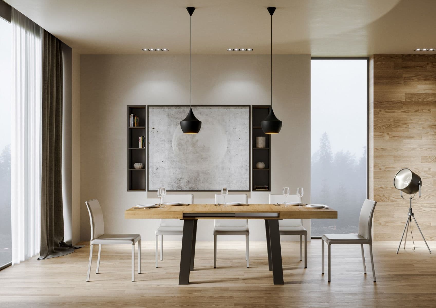 Tavolo "Arezzo" allungabile in legno per sala da pranzo in Tavoli da sala da pranzo Decor Space - Altamura, commercioVirtuoso.it