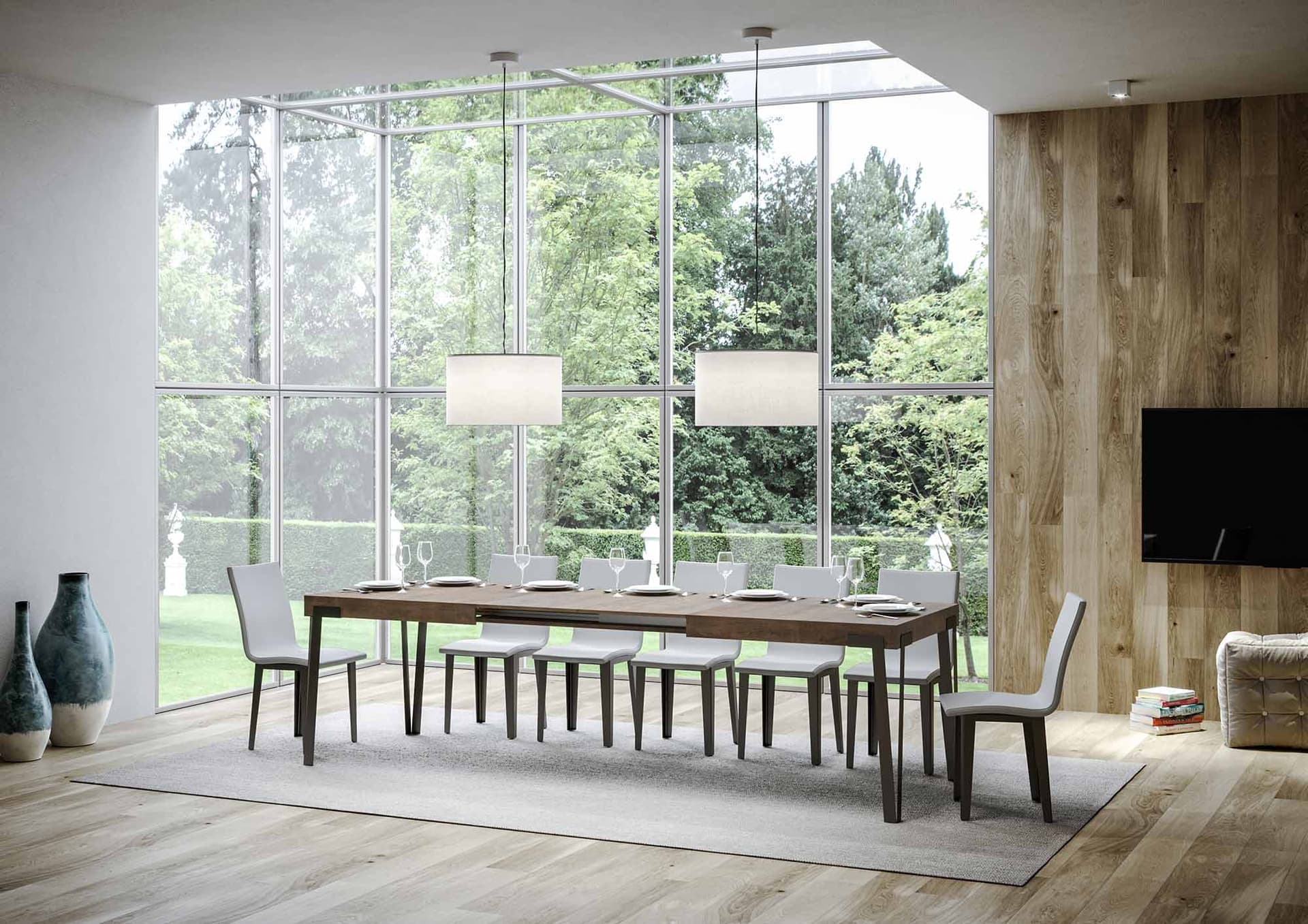Tavolo "Firenze" allungabile in legno per sala da pranzo in Tavoli da sala da pranzo Decor Space - Altamura, commercioVirtuoso.it
