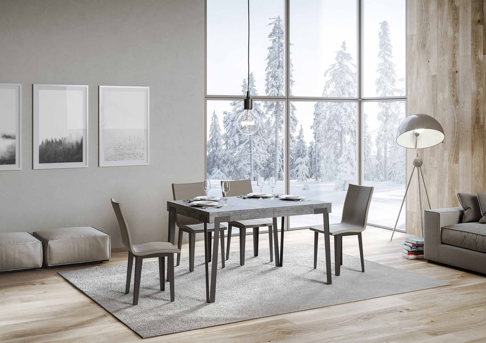 Tavolo "Firenze" allungabile in legno per sala da pranzo in Tavoli da sala da pranzo Decor Space - Altamura, commercioVirtuoso.it
