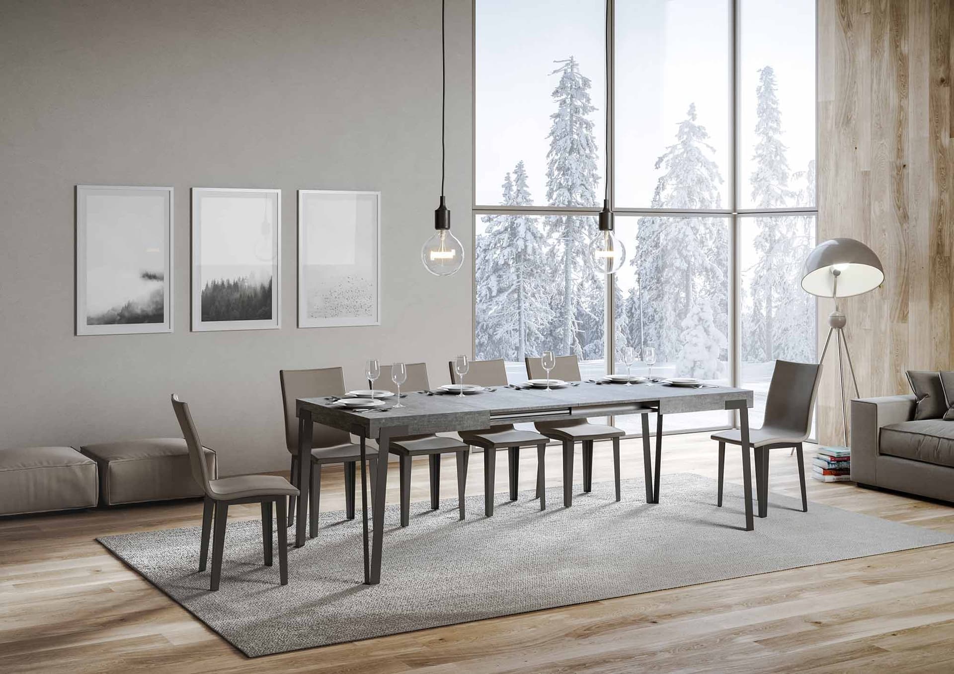 Tavolo "Firenze" allungabile in legno per sala da pranzo - 9