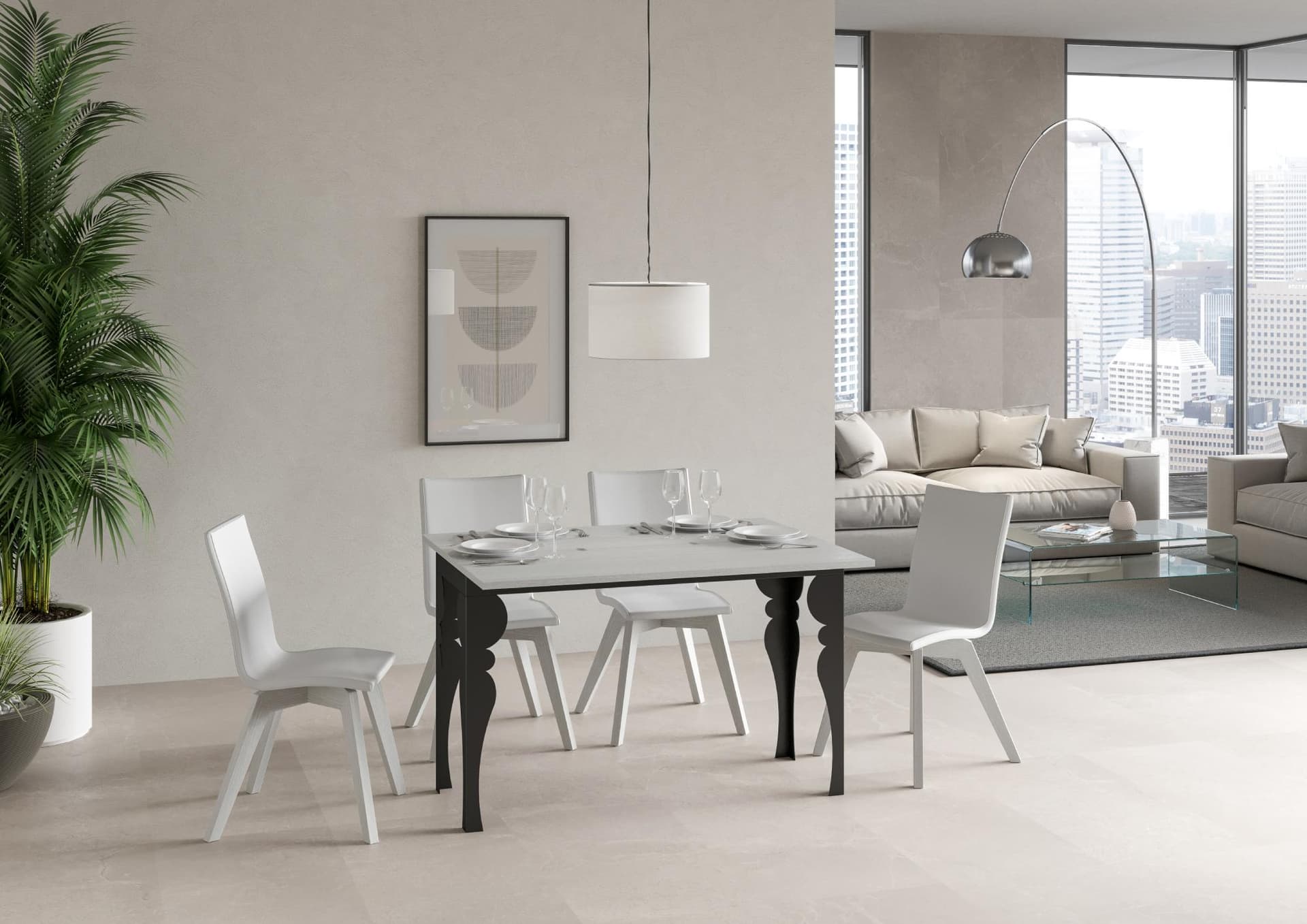 Tavolo "Pistoia" allungabile in legno per sala da pranzo in Tavoli da sala da pranzo Decor Space - Altamura, commercioVirtuoso.it