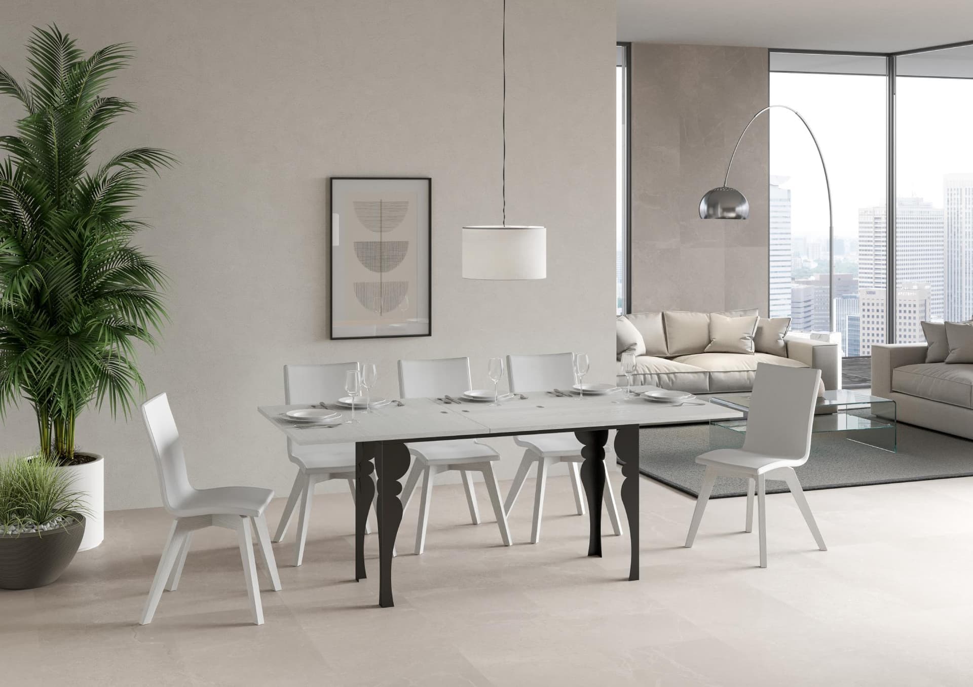Tavolo "Pistoia" allungabile in legno per sala da pranzo in Tavoli da sala da pranzo Decor Space - Altamura, commercioVirtuoso.it