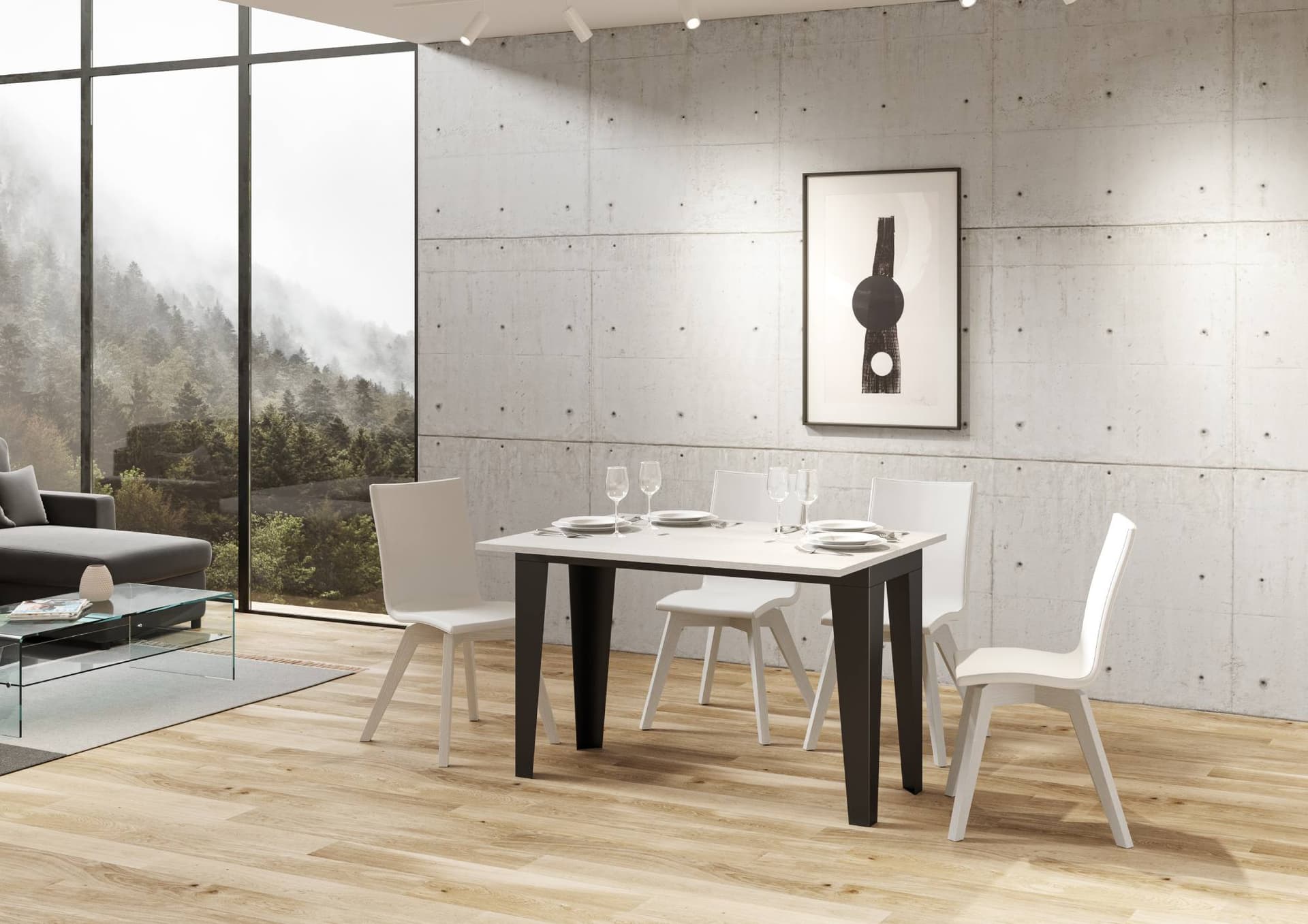 Tavolo "Lucca" allungabile in legno per sala da pranzo in Tavoli da sala da pranzo Decor Space - Altamura, commercioVirtuoso.it