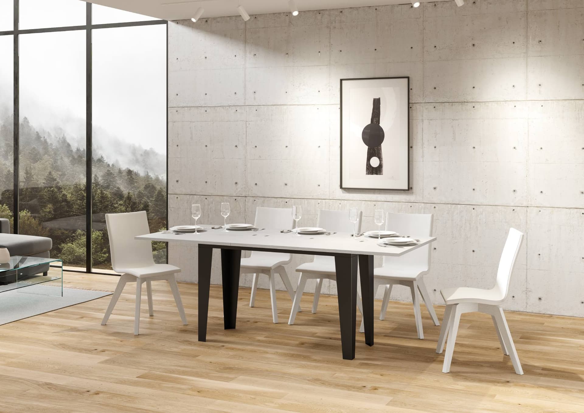 Tavolo "Lucca" allungabile in legno per sala da pranzo in Tavoli da sala da pranzo Decor Space - Altamura, commercioVirtuoso.it