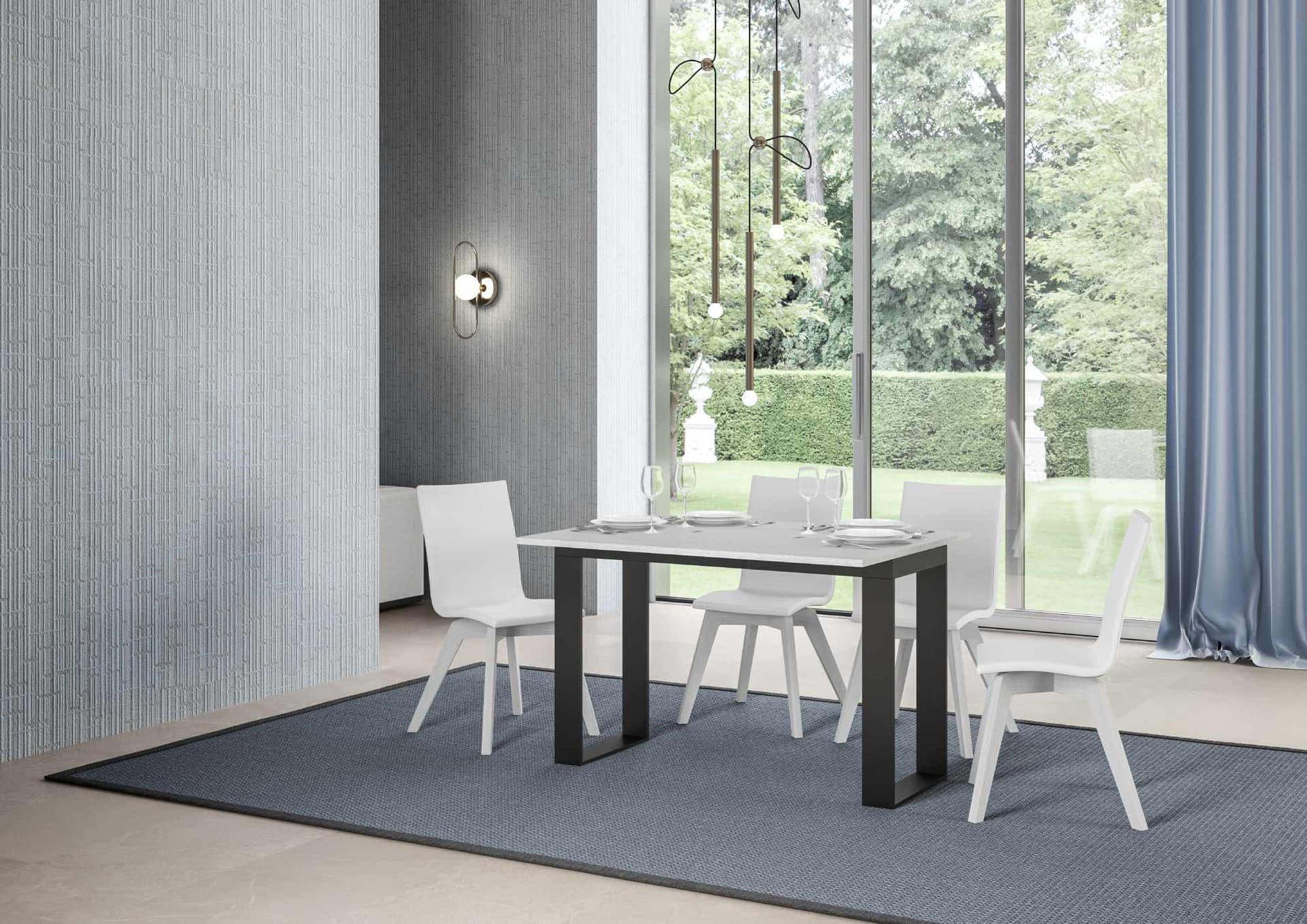 Tavolo "Terni" allungabile in legno per sala da pranzo in Tavoli da sala da pranzo Decor Space - Altamura, commercioVirtuoso.it