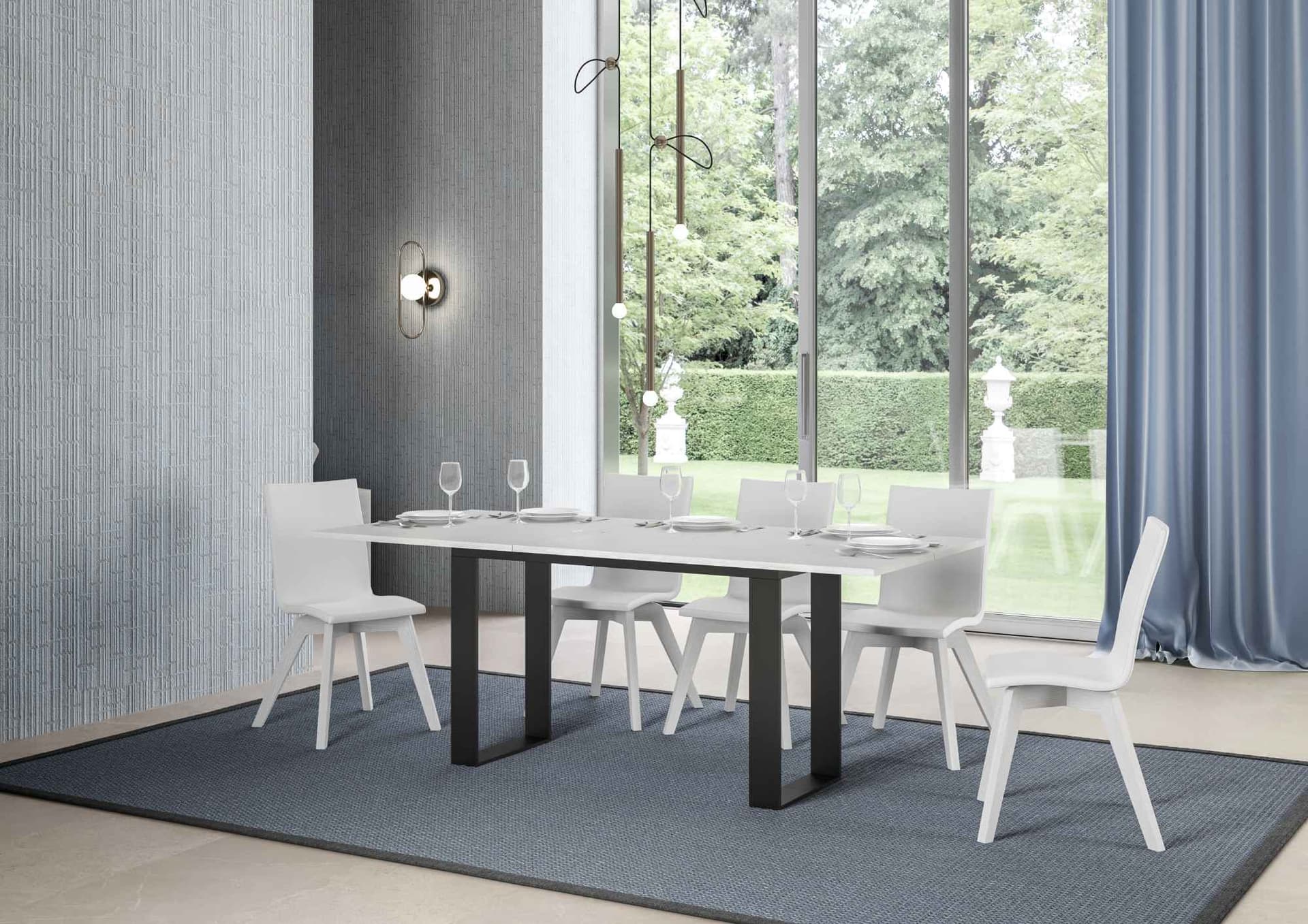 Tavolo "Terni" allungabile in legno per sala da pranzo in Tavoli da sala da pranzo Decor Space - Altamura, commercioVirtuoso.it