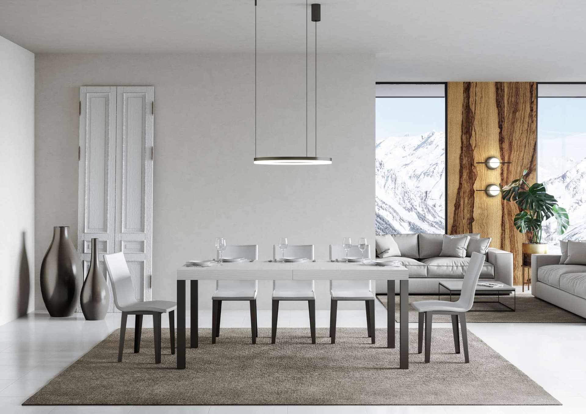Tavolo "Caserta" allungabile in legno per sala da pranzo in Tavoli da sala da pranzo Decor Space - Altamura, commercioVirtuoso.it
