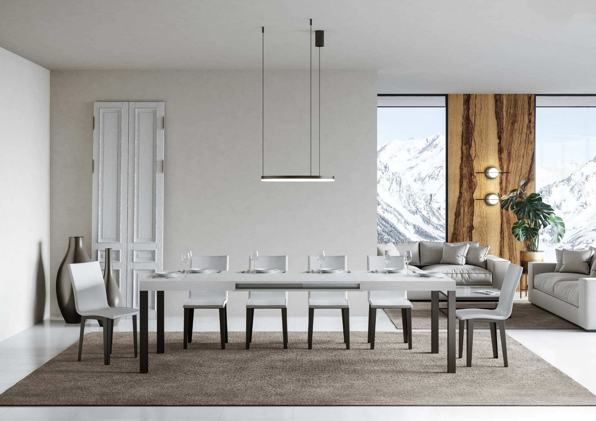 Tavolo "Caserta" allungabile in legno per sala da pranzo in Tavoli da sala da pranzo Decor Space - Altamura, commercioVirtuoso.it