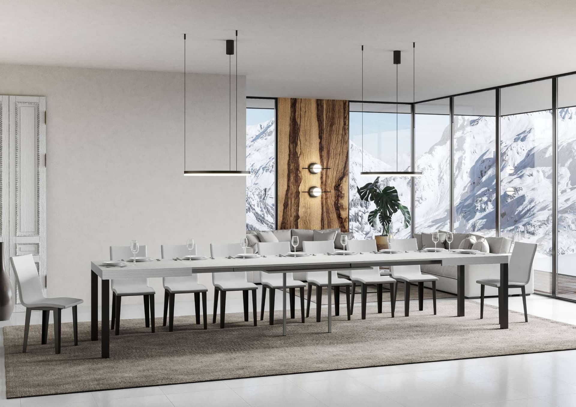 Tavolo "Caserta" allungabile in legno per sala da pranzo in Tavoli da sala da pranzo Decor Space - Altamura, commercioVirtuoso.it