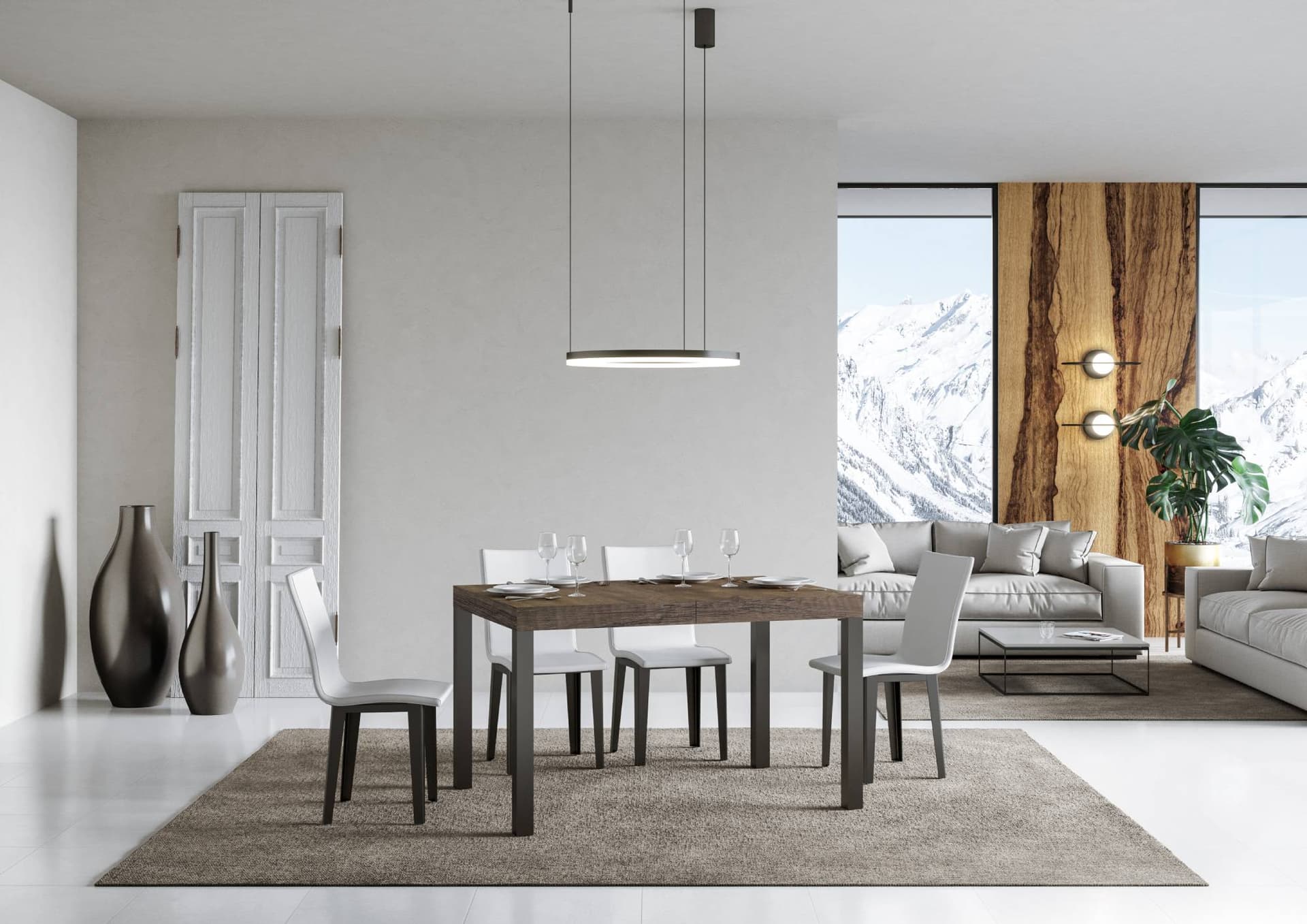 Tavolo "Caserta" allungabile in legno per sala da pranzo in Tavoli da sala da pranzo Decor Space - Altamura, commercioVirtuoso.it