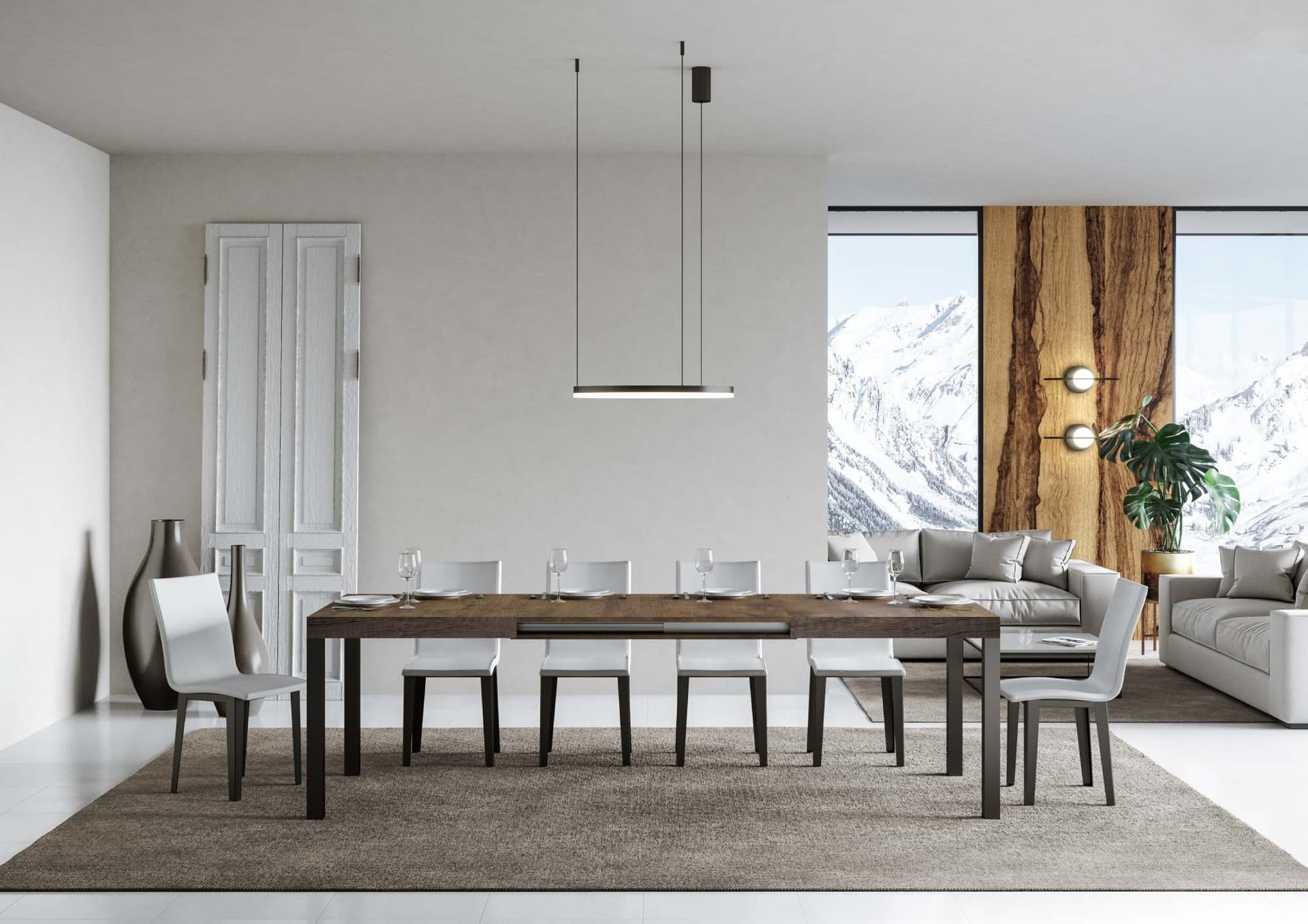Tavolo "Caserta" allungabile in legno per sala da pranzo in Tavoli da sala da pranzo Decor Space - Altamura, commercioVirtuoso.it