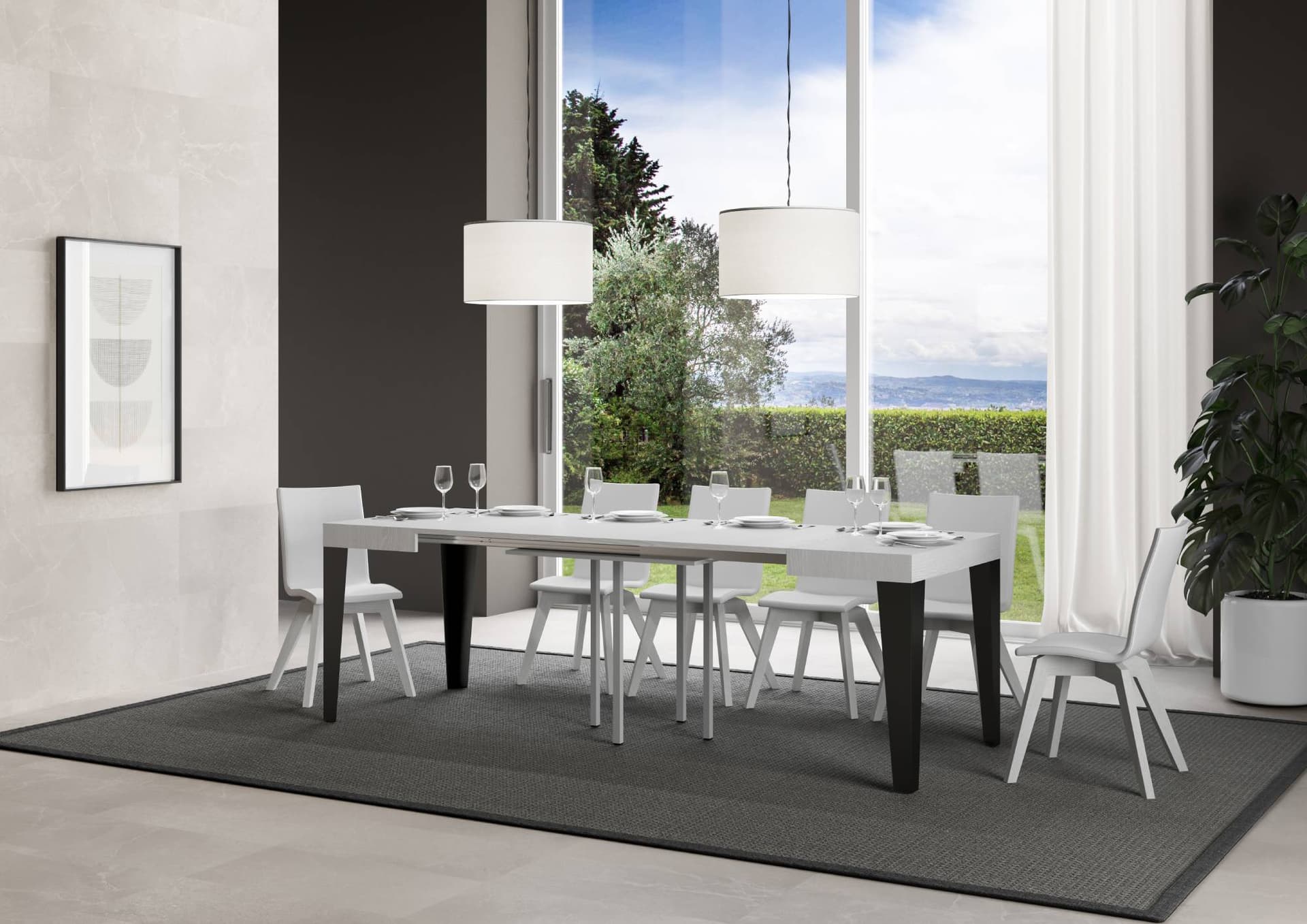 Tavolo "Bolzano" allungabile in legno per sala da pranzo in Tavoli da sala da pranzo Decor Space - Altamura, commercioVirtuoso.it