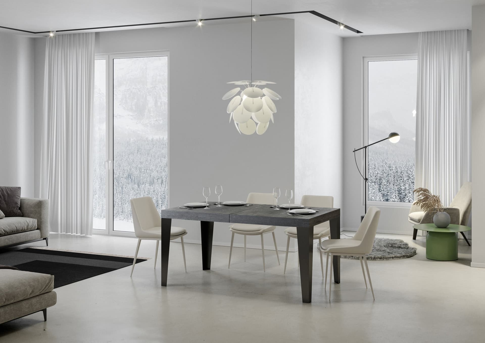 Tavolo "Bolzano" allungabile in legno per sala da pranzo in Tavoli da sala da pranzo Decor Space - Altamura, commercioVirtuoso.it