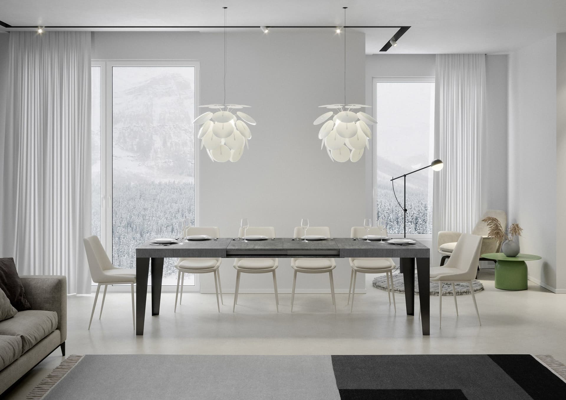 Tavolo "Bolzano" allungabile in legno per sala da pranzo in Tavoli da sala da pranzo Decor Space - Altamura, commercioVirtuoso.it