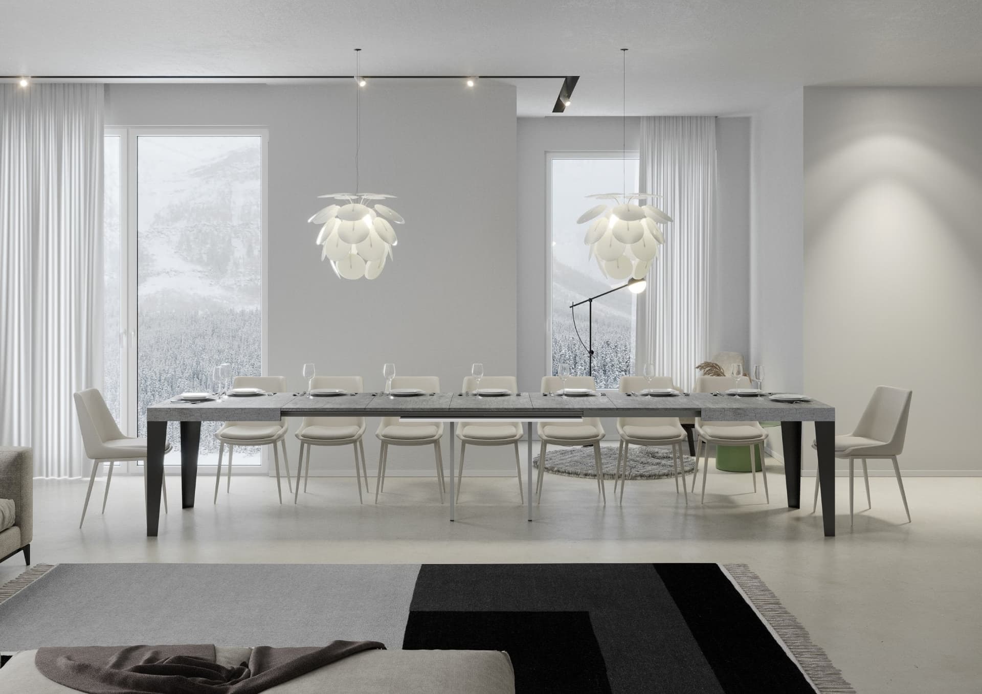 Tavolo "Bolzano" allungabile in legno per sala da pranzo in Tavoli da sala da pranzo Decor Space - Altamura, commercioVirtuoso.it