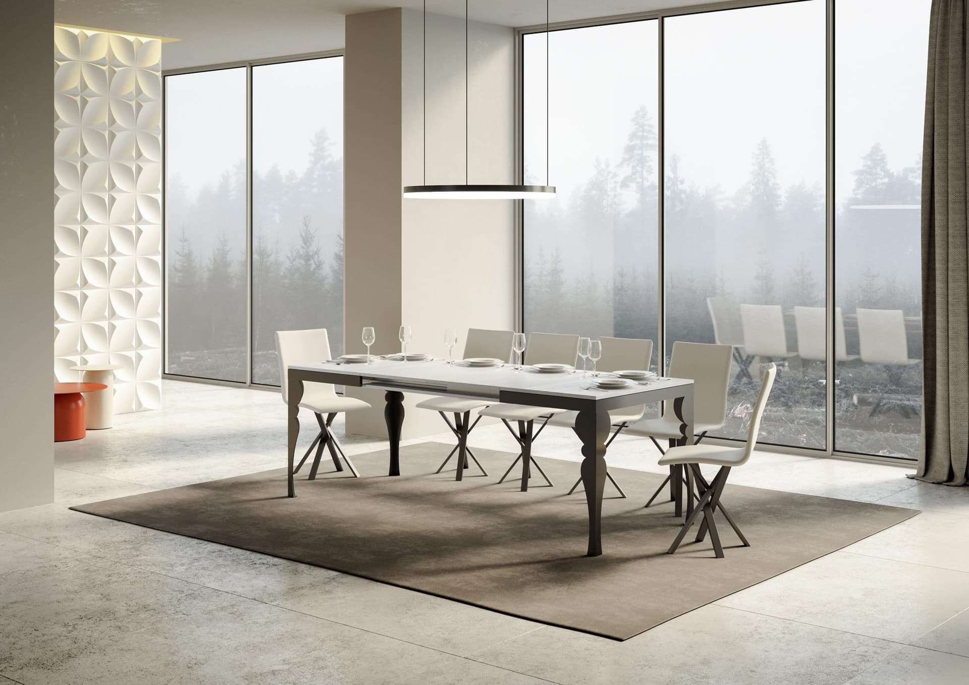 Tavolo "Pisa" allungabile in legno per sala da pranzo in Tavoli da sala da pranzo Decor Space - Altamura, commercioVirtuoso.it