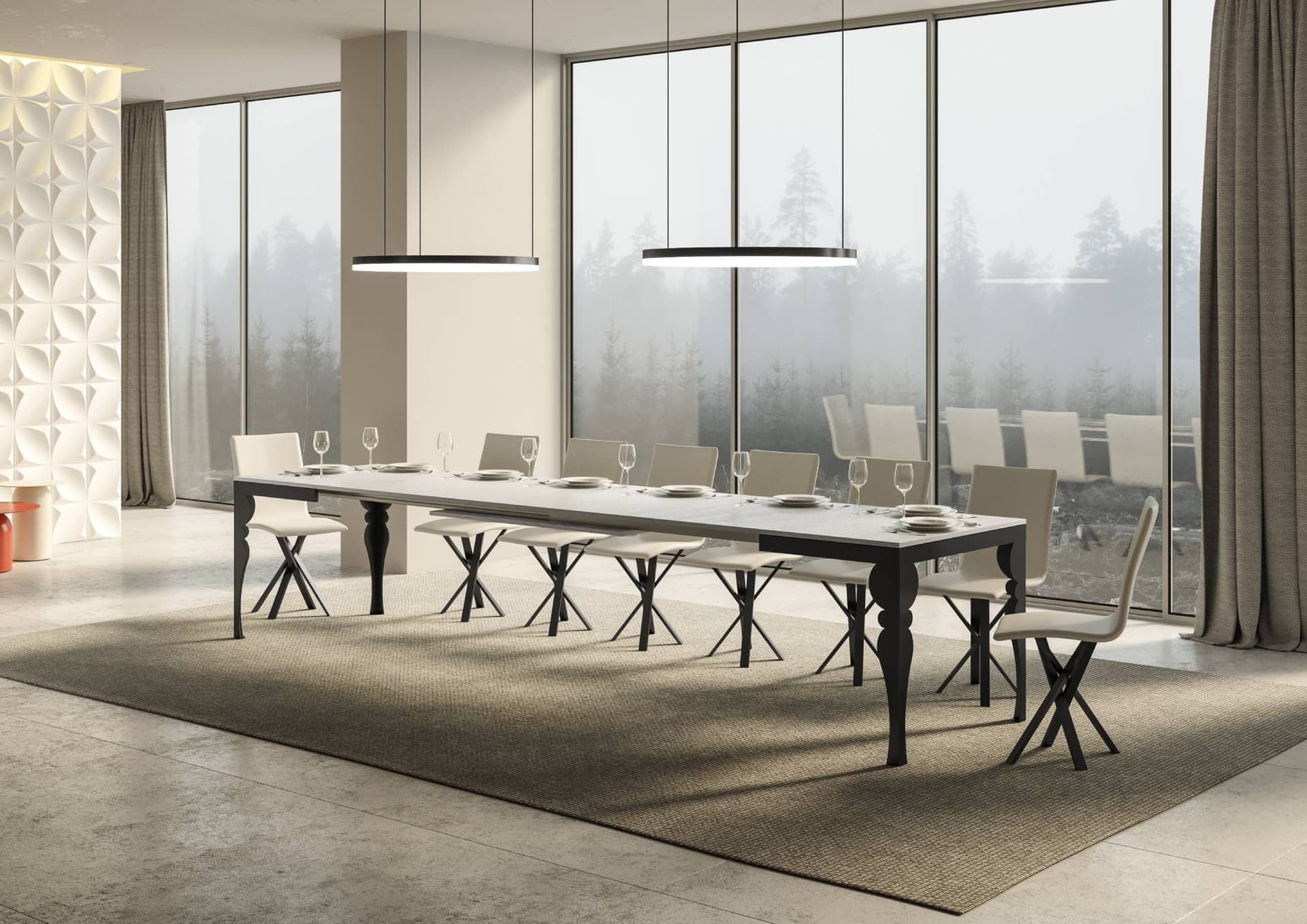 Tavolo "Pisa" allungabile in legno per sala da pranzo in Tavoli da sala da pranzo Decor Space - Altamura, commercioVirtuoso.it