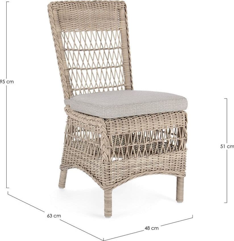 Sedia "Jupiter" con struttura in alluminio, intreccio in fibra sintetica, seduta comoda in Sedie per tavolo da giardino Decor Space - Altamura, commercioVirtuoso.it