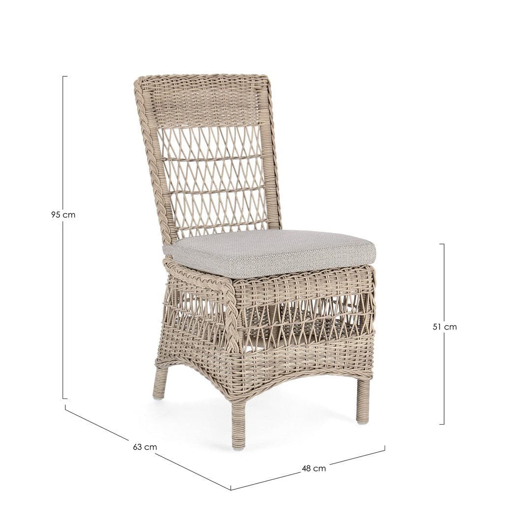 Sedia "Jupiter" con struttura in alluminio, intreccio in fibra sintetica, seduta comoda in Sedie per tavolo da giardino Decor Space - Altamura, commercioVirtuoso.it
