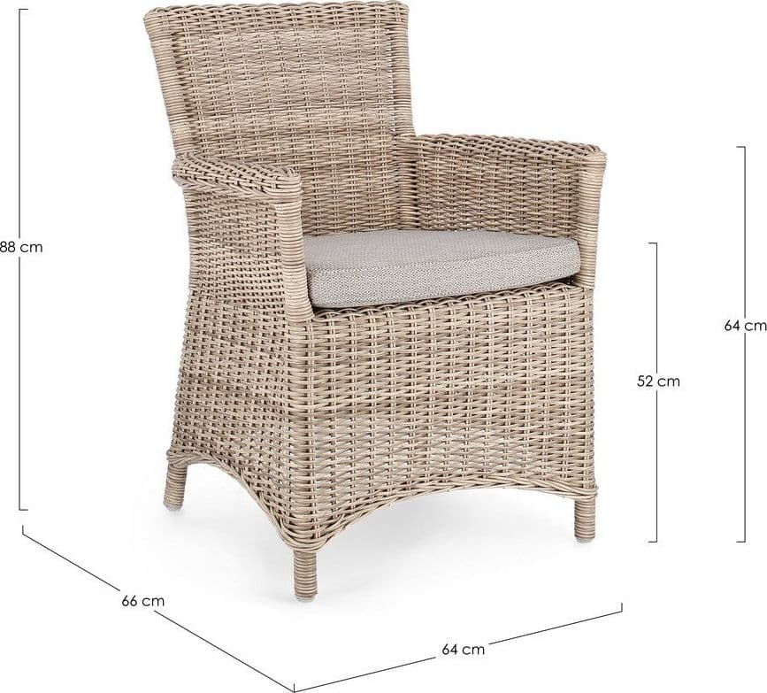 Sedia "Jupiter" con struttura in alluminio, intreccio in fibra sintetica, seduta comoda in Sedie per tavolo da giardino Decor Space - Altamura, commercioVirtuoso.it