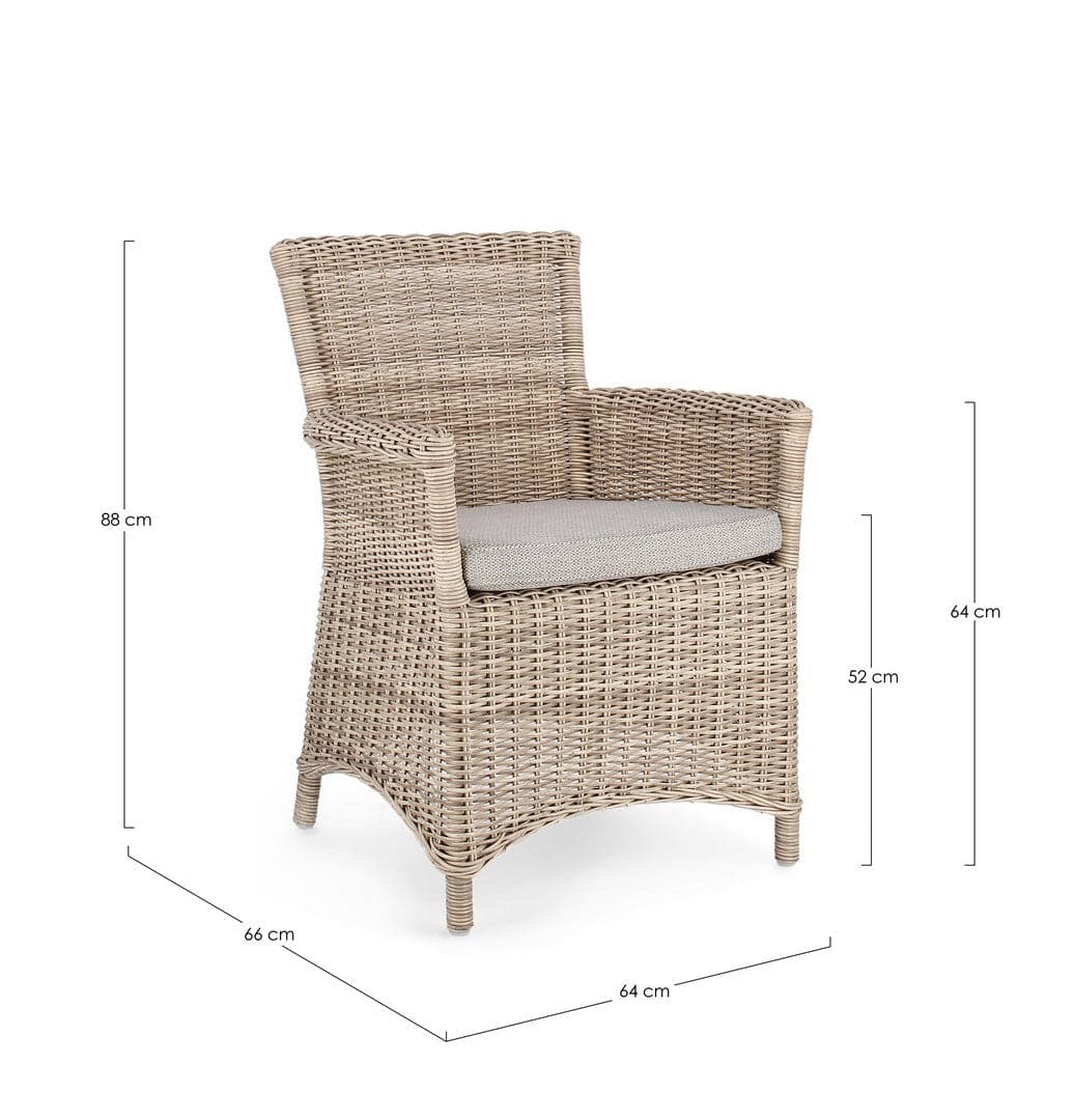 Sedia "Jupiter" con struttura in alluminio, intreccio in fibra sintetica, seduta comoda in Sedie per tavolo da giardino Decor Space - Altamura, commercioVirtuoso.it