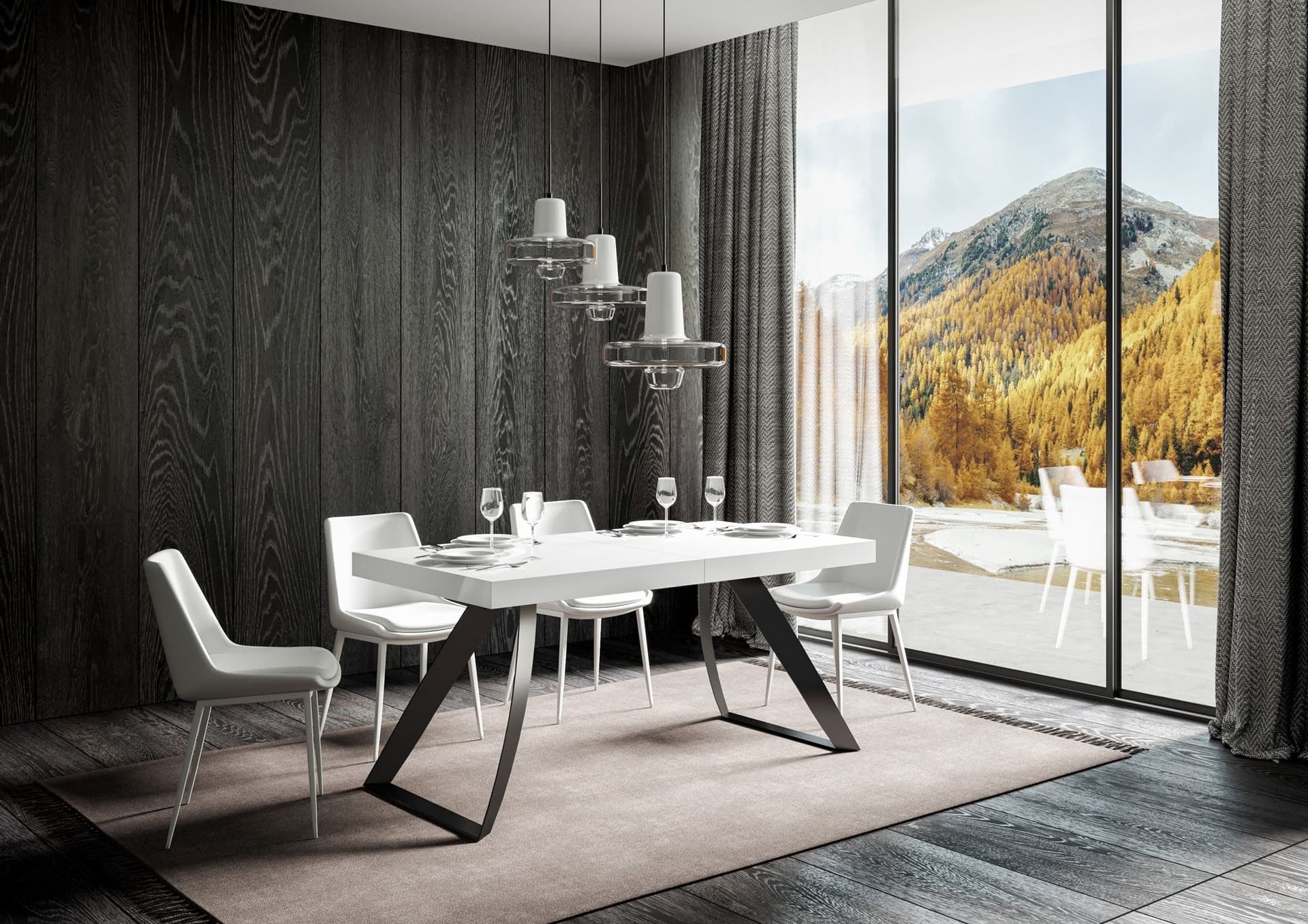 Tavolo "Alessandria" allungabile in legno per sala da pranzo in Tavoli da sala da pranzo Decor Space - Altamura, commercioVirtuoso.it