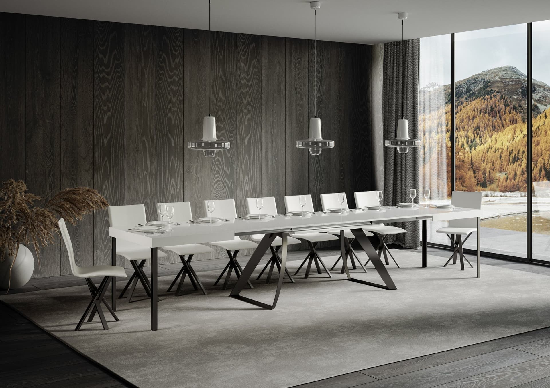 Tavolo "Alessandria" allungabile in legno per sala da pranzo in Tavoli da sala da pranzo Decor Space - Altamura, commercioVirtuoso.it