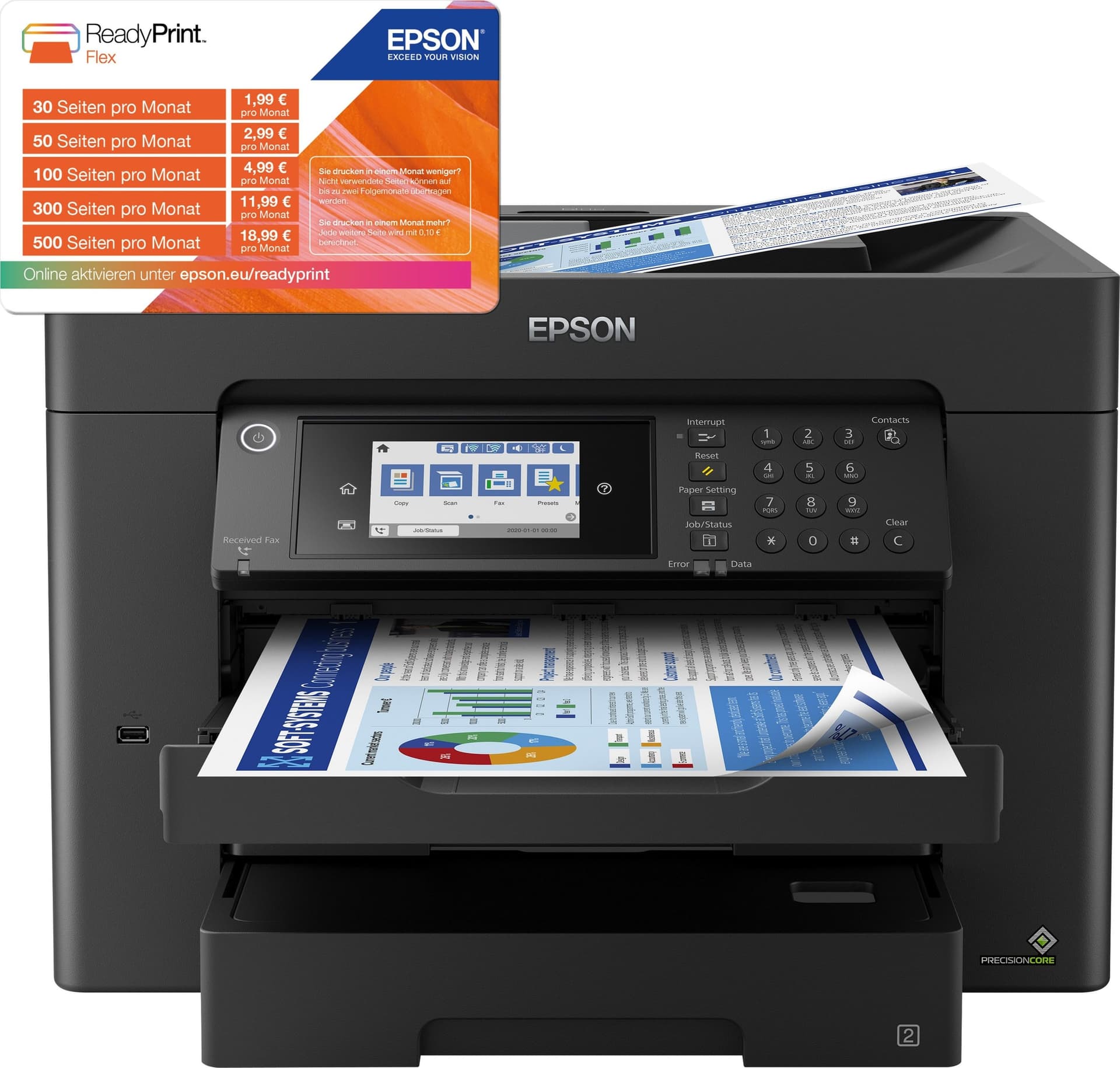 EPSON MULTIF. INK WF-7840DTWF A3 COLORI 12PPM 4800X2400DPI FRONTE/RETRO WIFI/ETHERNET - 4 IN 1 - 3