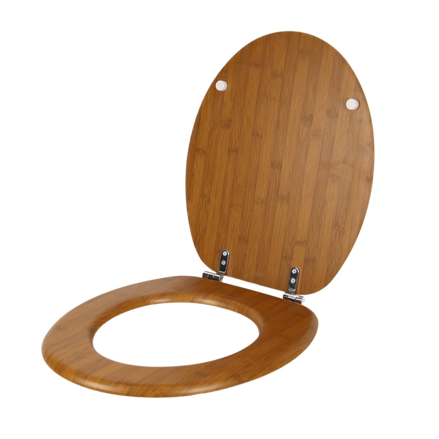 Sedile CopriWater Tavoletta Universale linea Bamboo MDF Legno Cerniere Metallo - 22