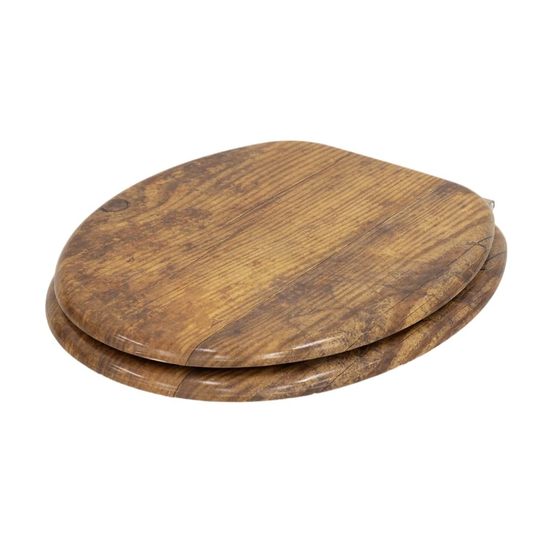 Sedile CopriWater Tavoletta Universale linea Bamboo MDF Legno Cerniere Metallo - 18